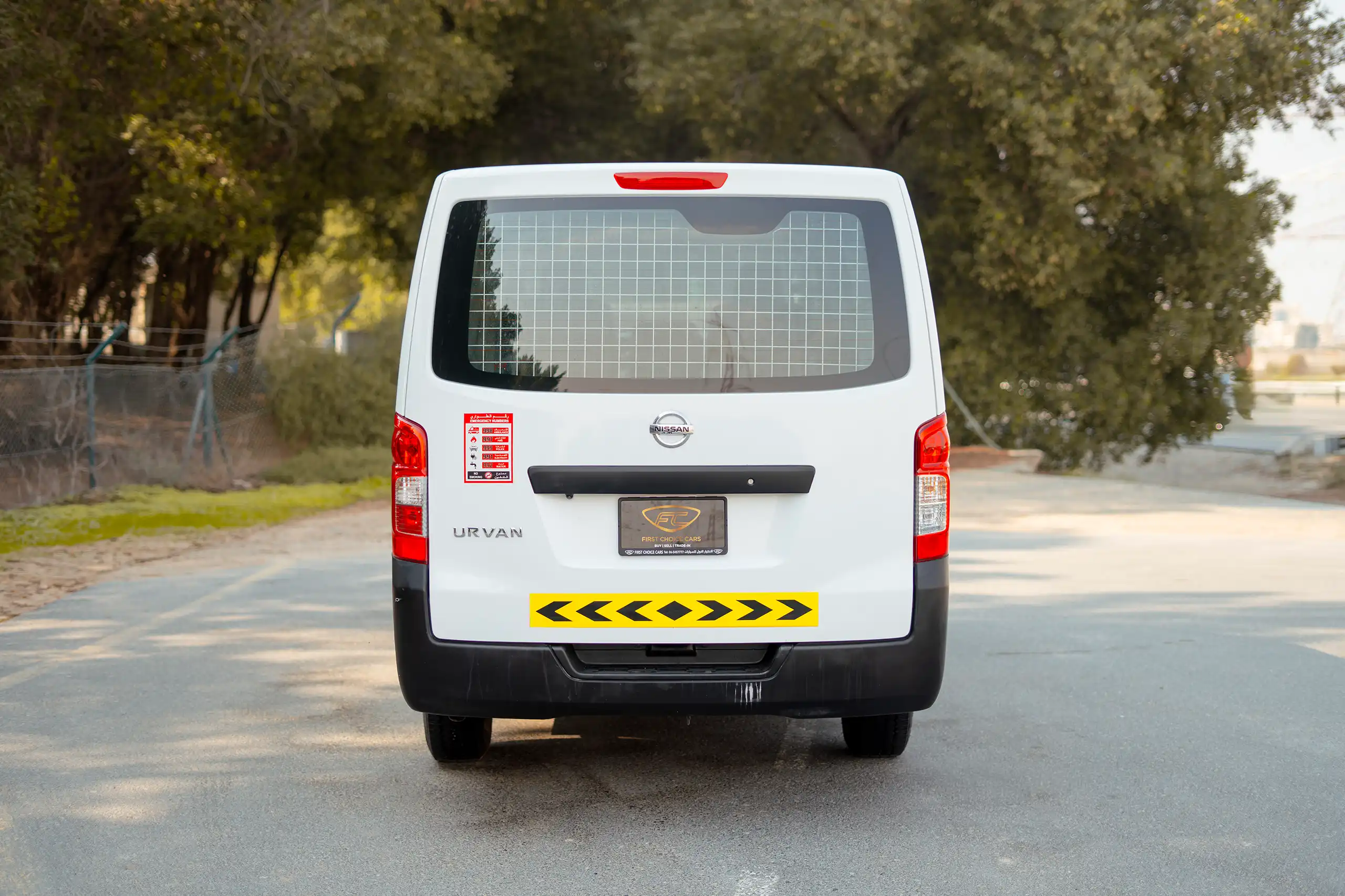Used 2022 Nissan Urvan Standard Roof White – Back/Rear View at First Choice Cars Sharjah