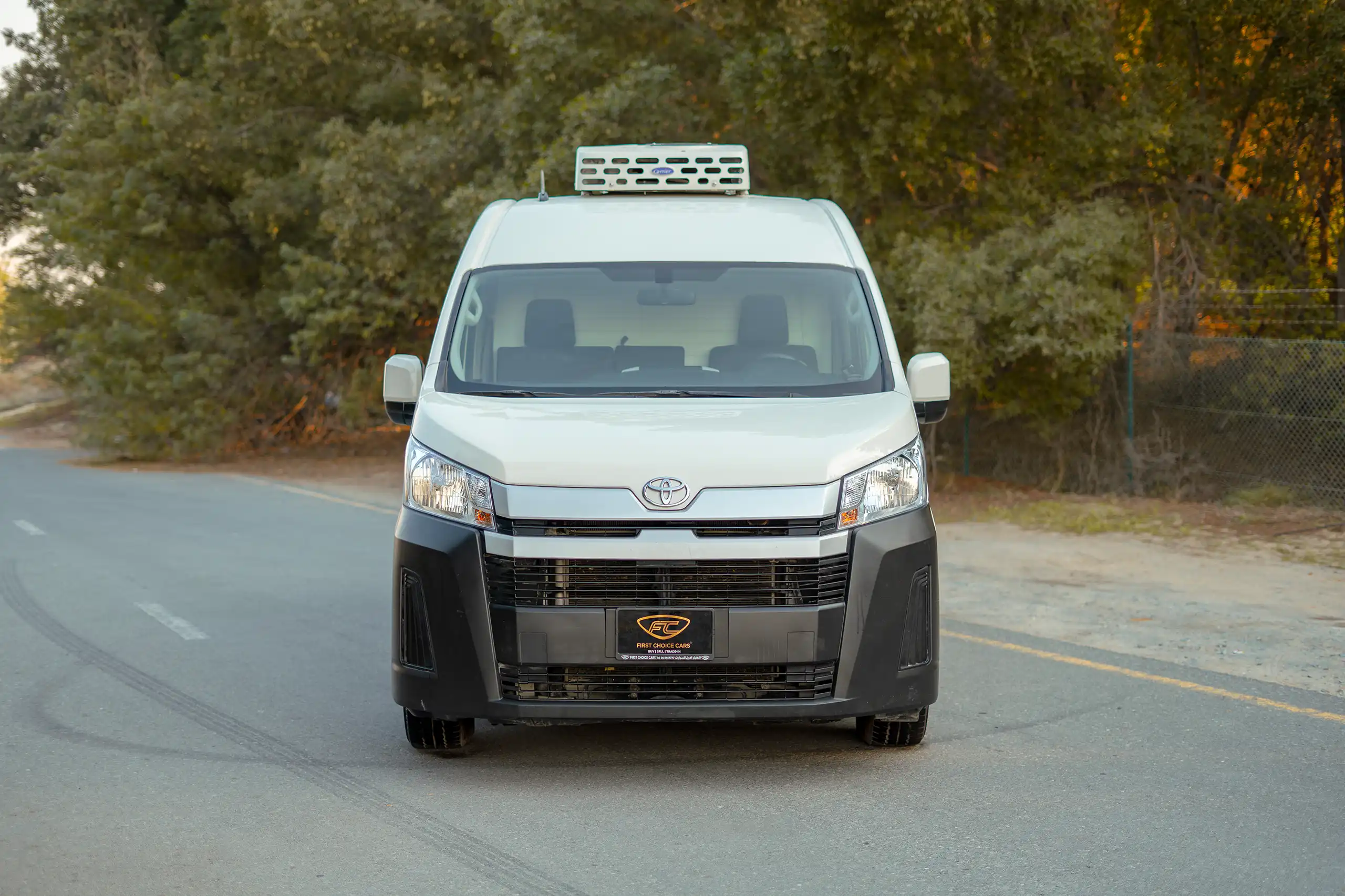Used 2020 Toyota Hiace GL High Roof White – Front View at First Choice Cars Sharjah