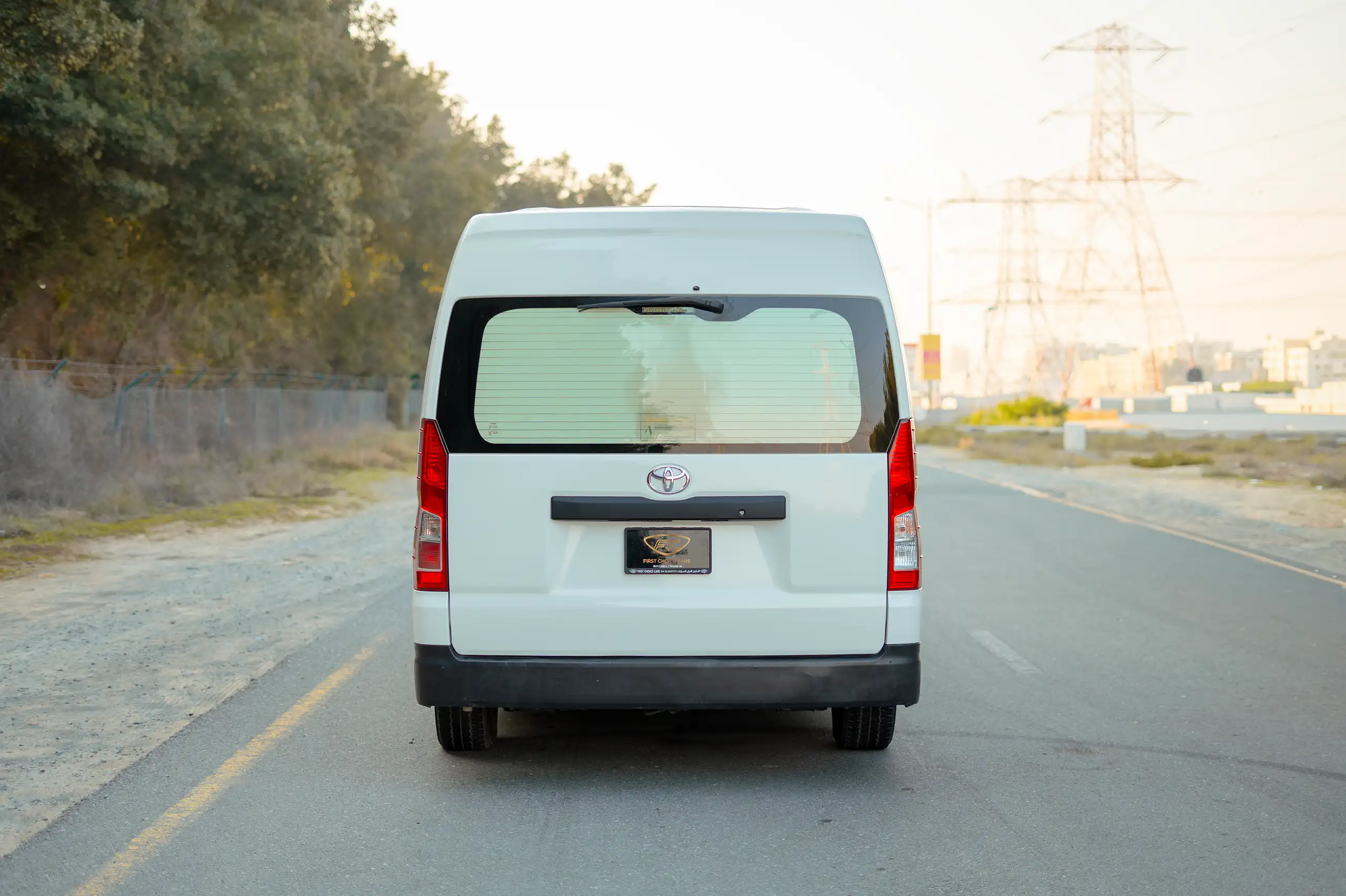 Used 2020 Toyota Hiace GL High Roof White – Back/Rear View at First Choice Cars Sharjah