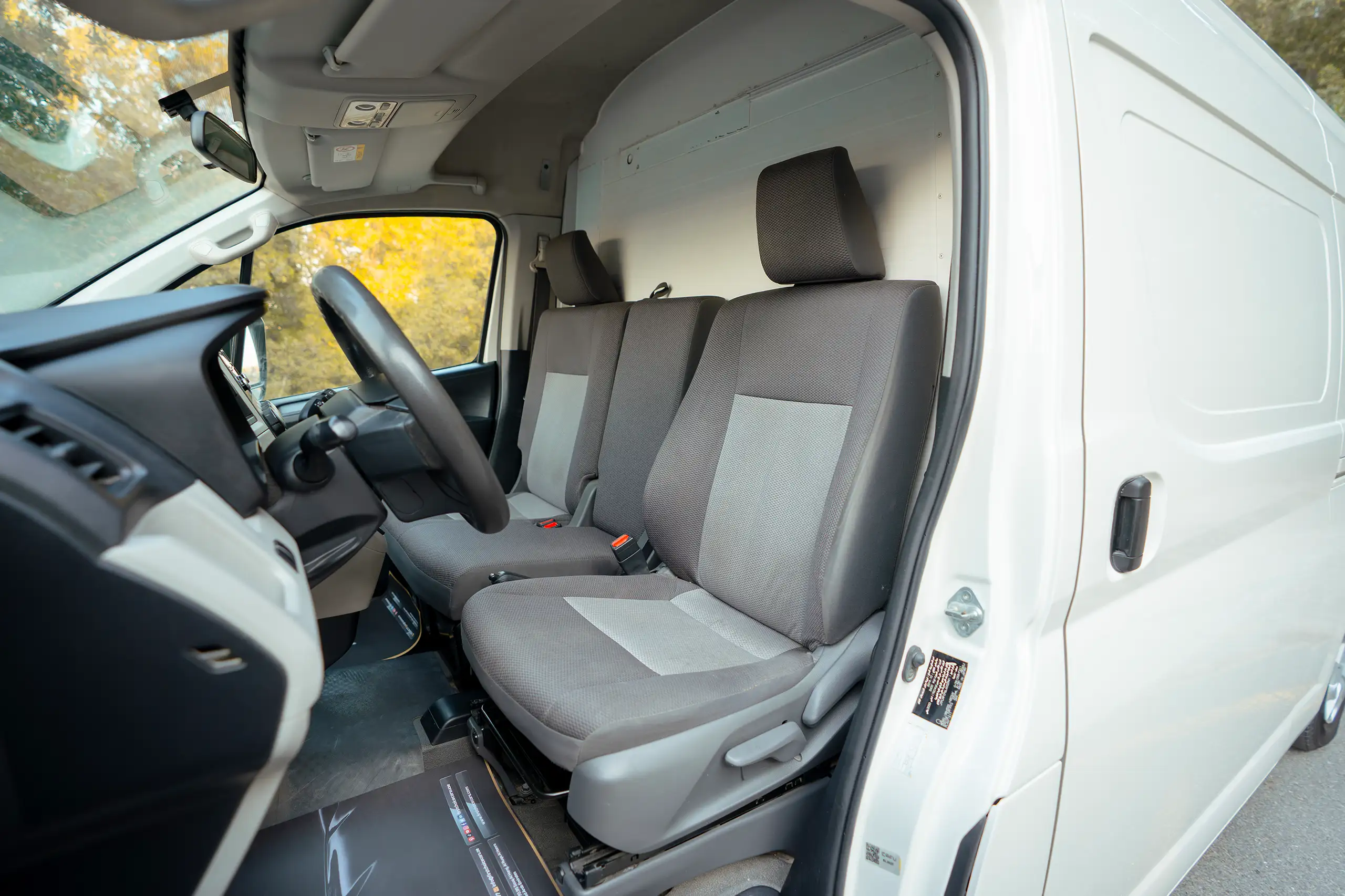 Used 2020 Toyota Hiace GL High Roof White – Front Driver Side Cabin View at First Choice Cars Sharjah