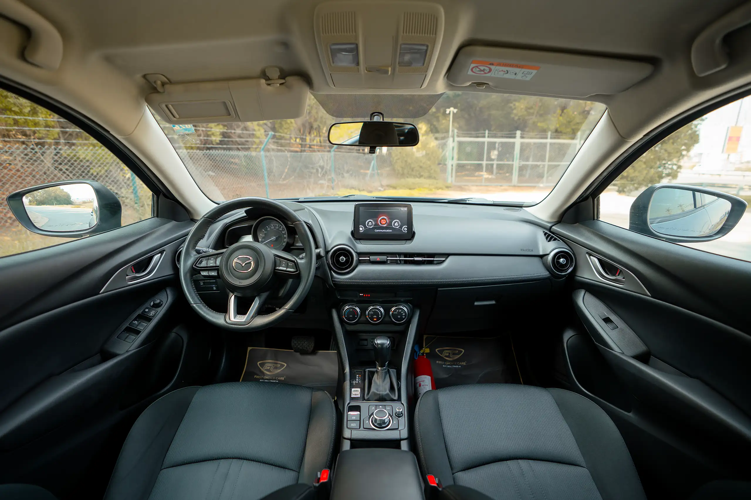 Used 2023 Mazda CX-3 GS Blue – Front Cabin / Dashboard Full View at First Choice Cars Sharjah