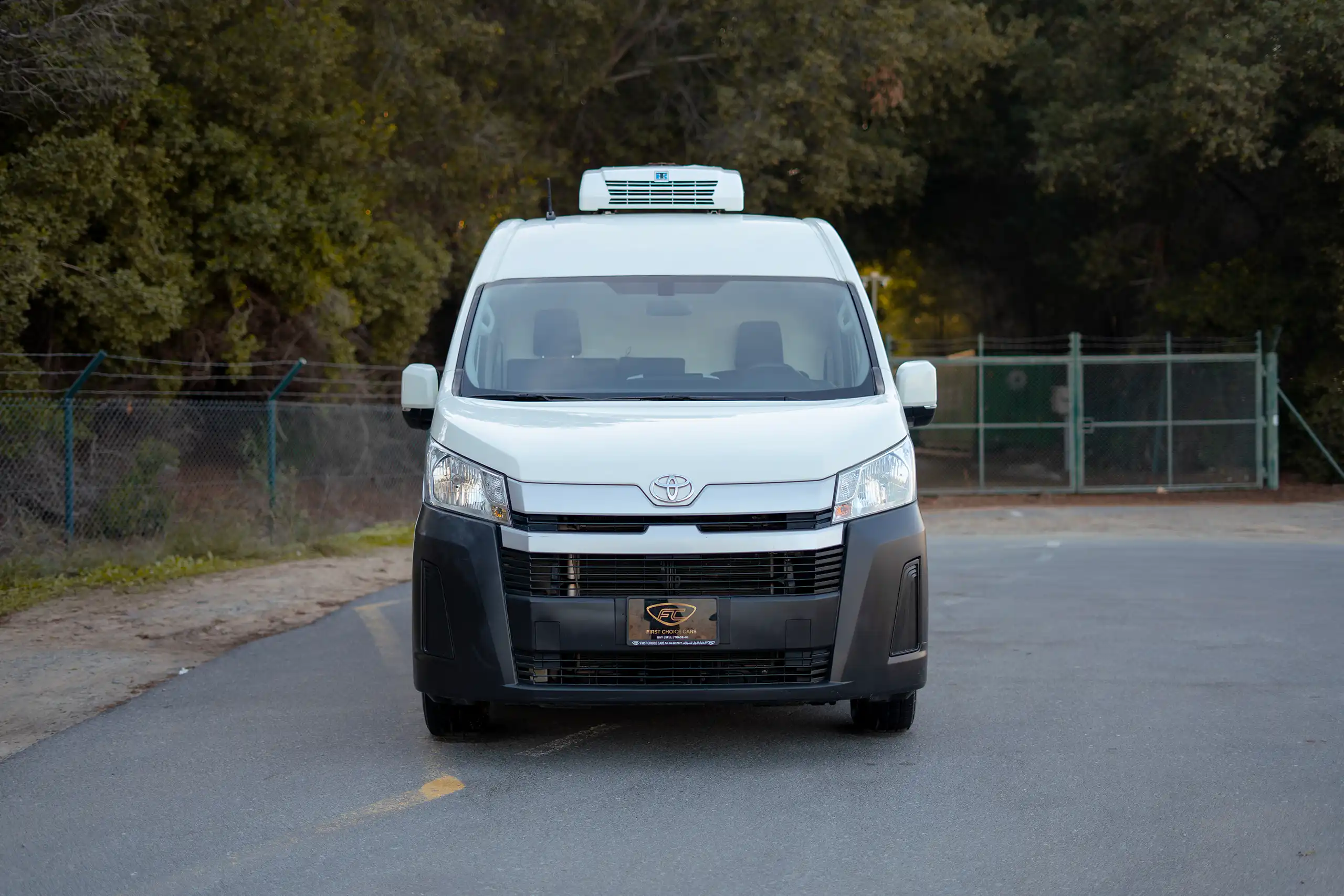 Used 2020 Toyota Hiace GL High Roof White – Front View at First Choice Cars Sharjah