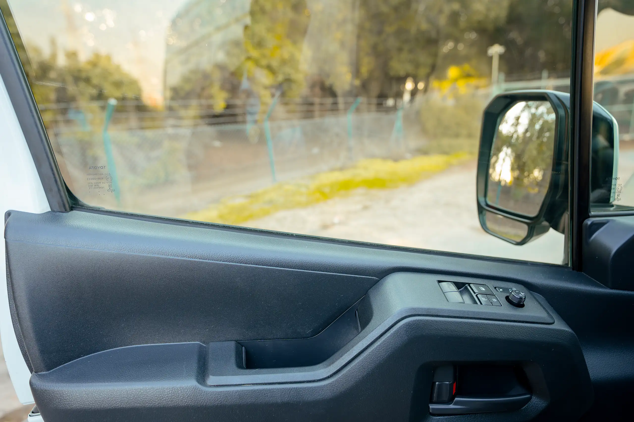 Used 2020 Toyota Hiace GL High Roof White – Driver Door Panel Full View at First Choice Cars Sharjah