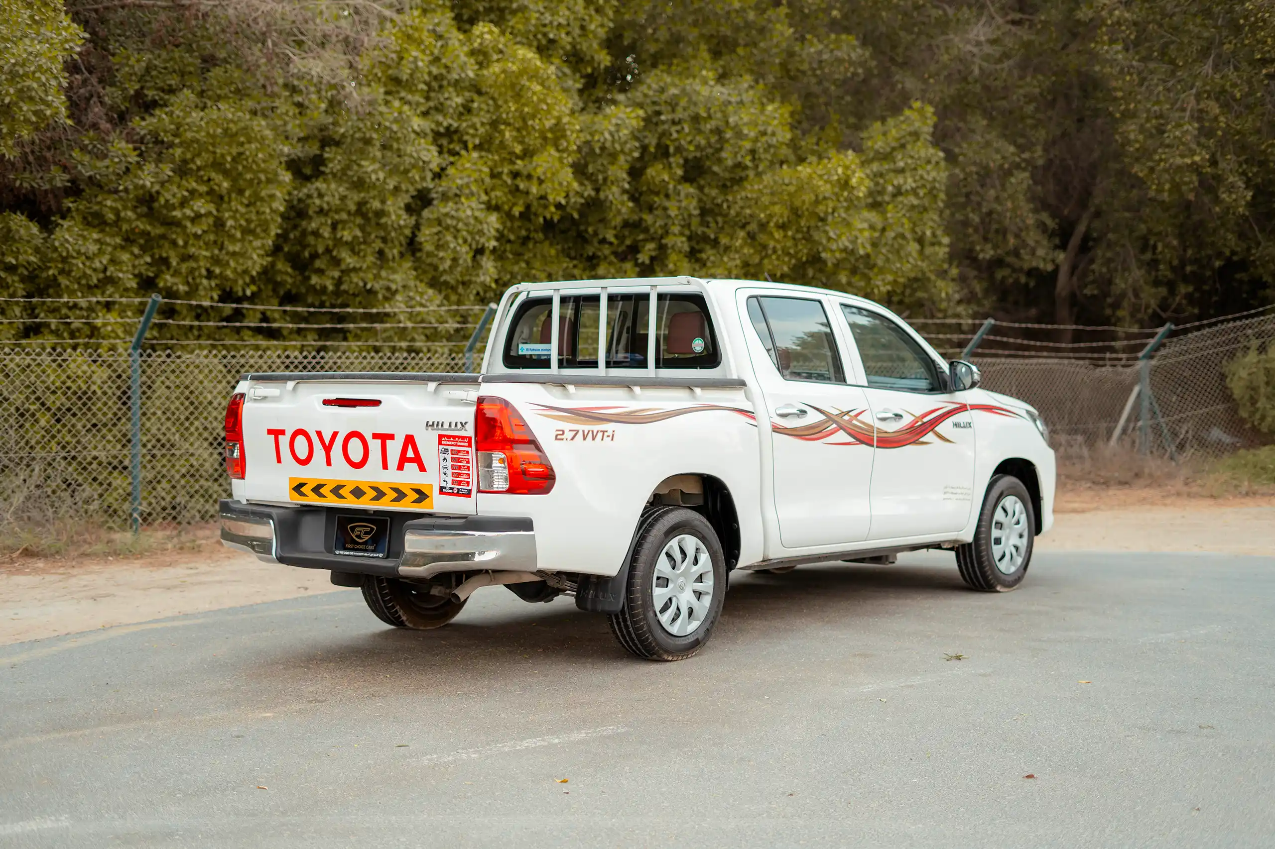 Used 2022 Toyota Hilux GLX Double Cabin White – Right Back Diagonal (45°) View at First Choice Cars Sharjah