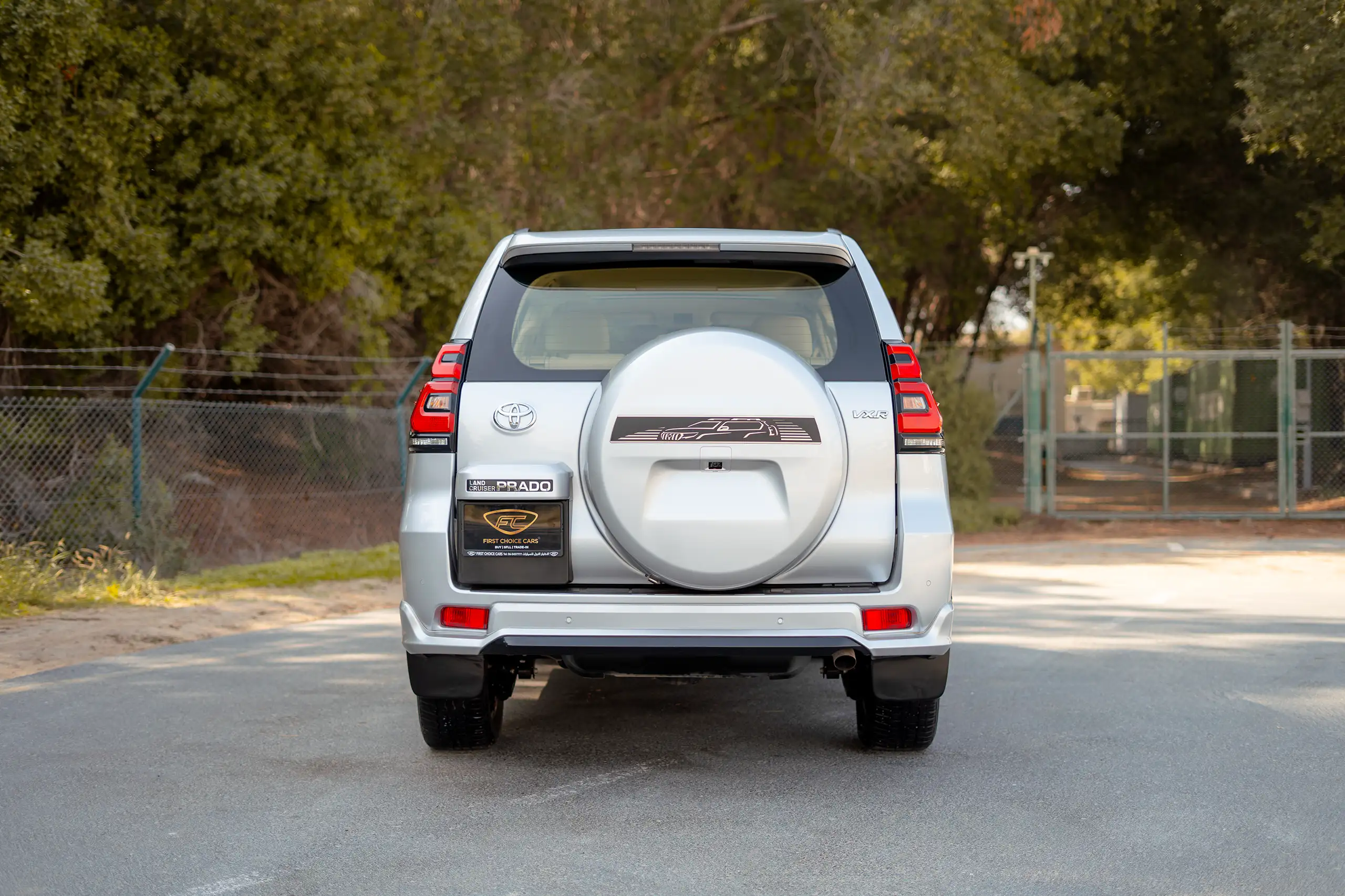 Used 2023 Toyota Prado VXR Silver – Back/Rear View at First Choice Cars Sharjah