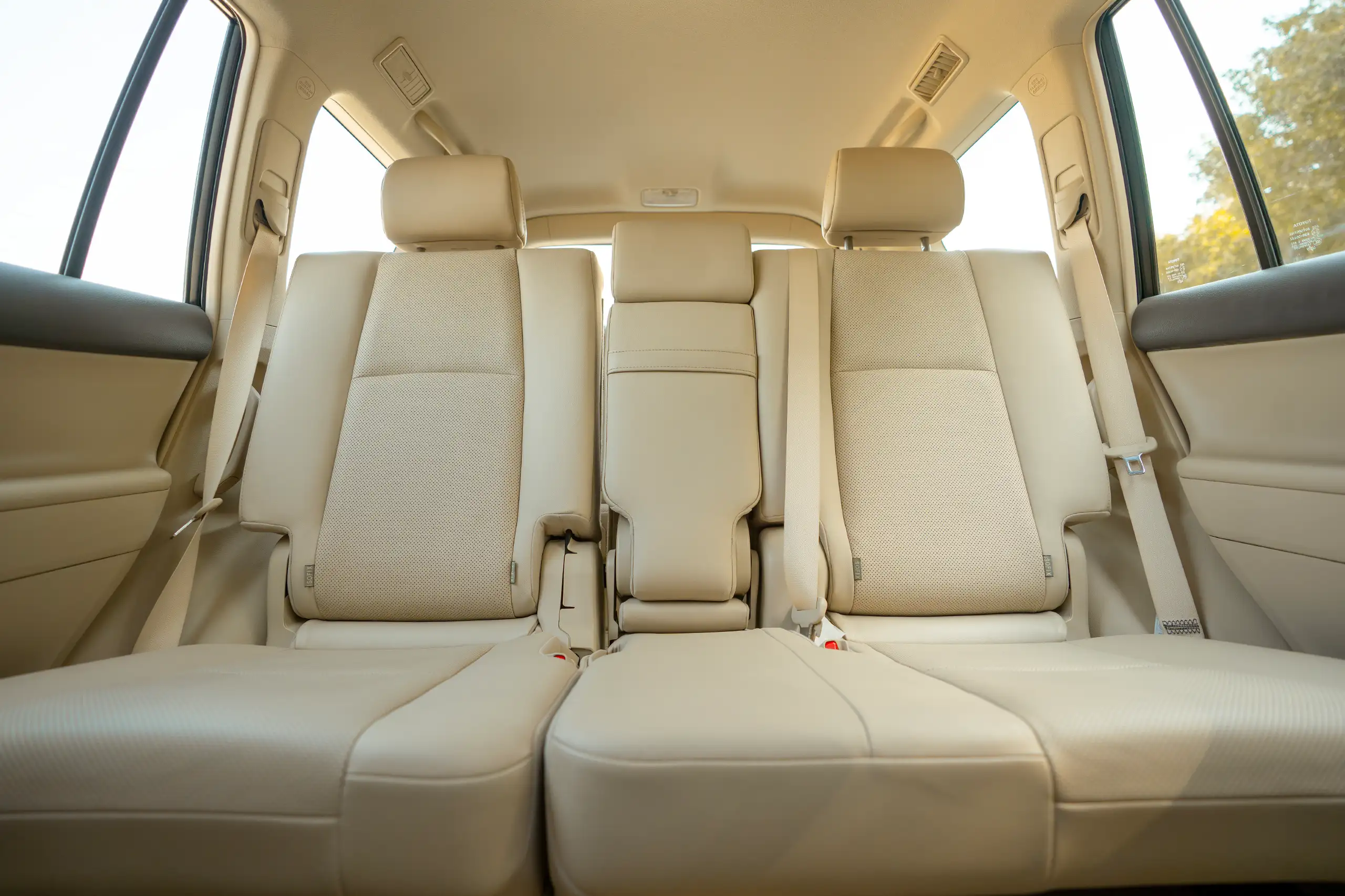 Used 2023 Toyota Prado VXR Silver – Rear Seat View at First Choice Cars Sharjah