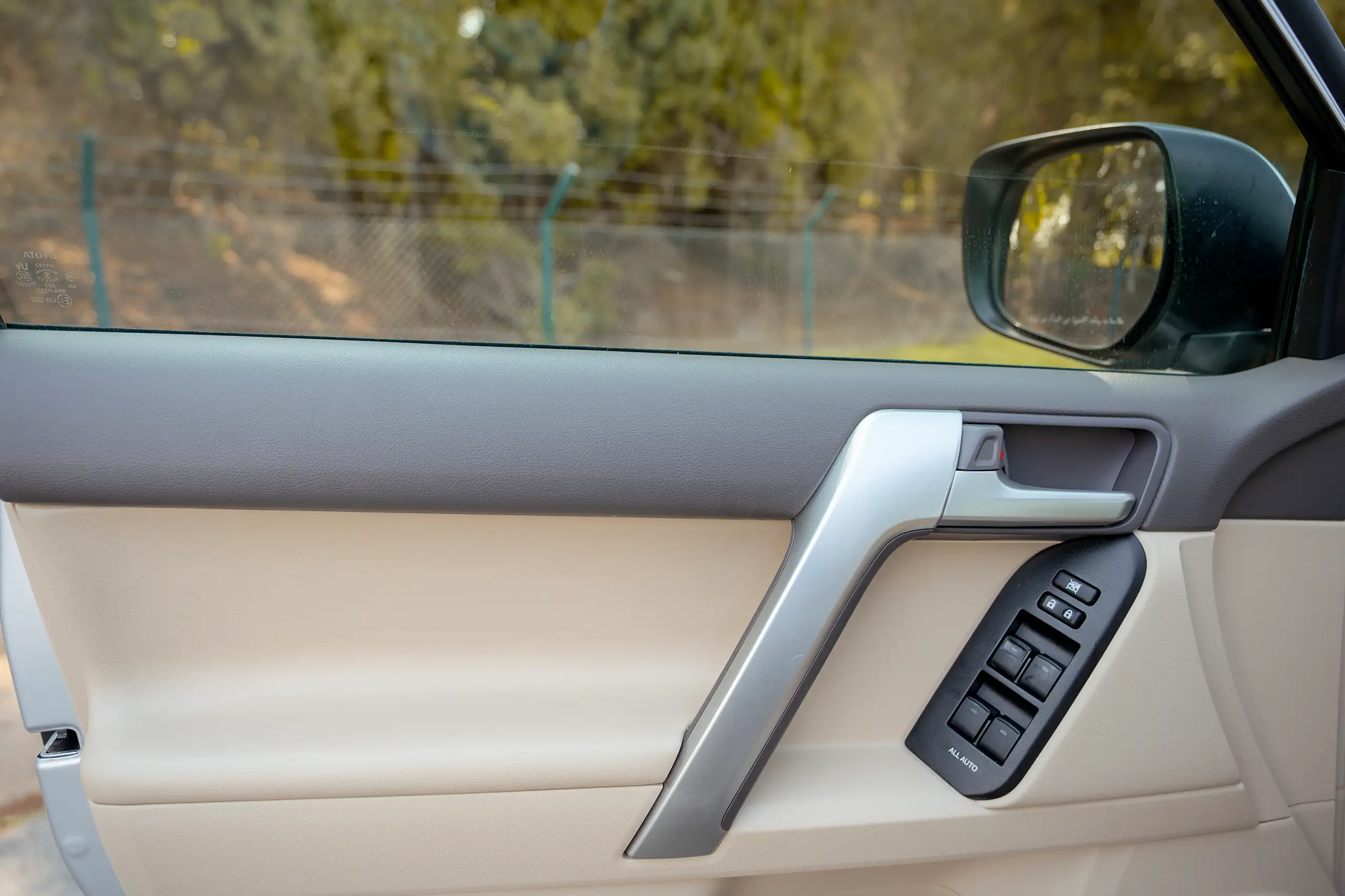 Used 2023 Toyota Prado VXR Silver – Driver Door Panel Full View at First Choice Cars Sharjah