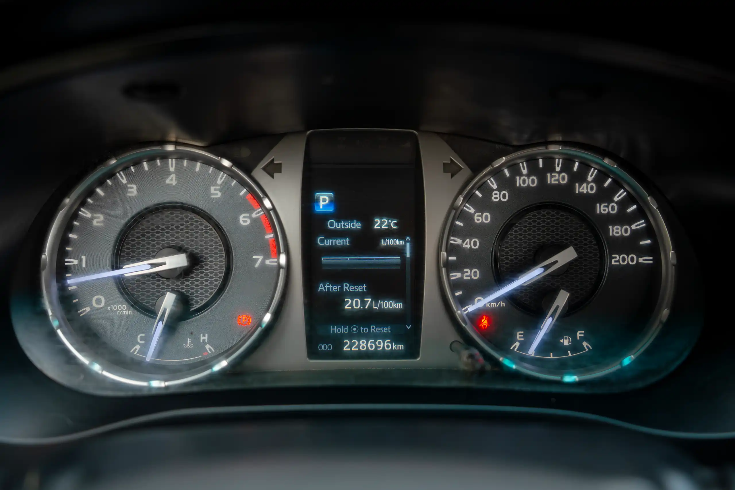 Used 2021 Toyota Hilux GLX Double Cabin White – Odometer / Mileage Reading View at First Choice Cars Sharjah