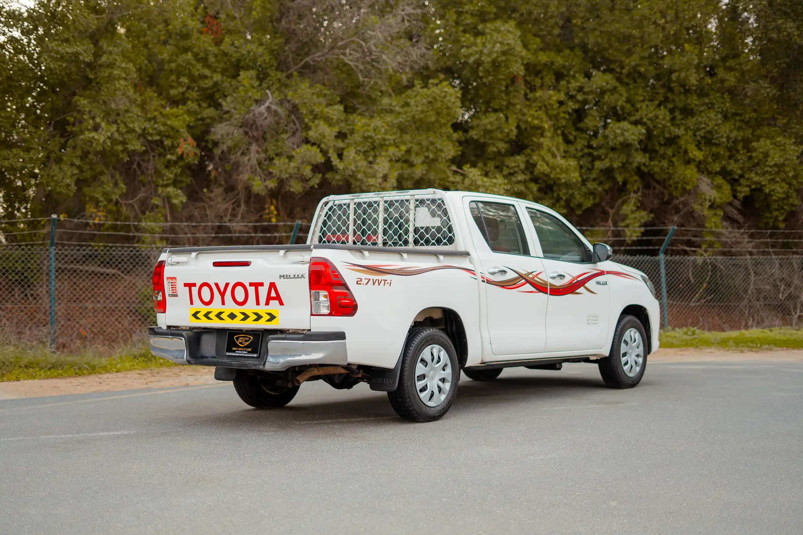 Used 2021 Toyota Hilux GLX Double Cabin White – Right Back Diagonal (45°) View at First Choice Cars Sharjah