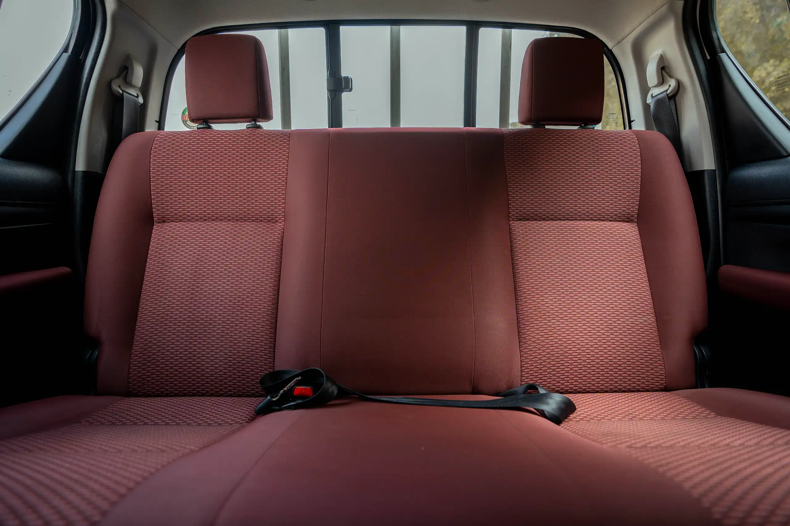 Used 2021 Toyota Hilux GLX Double Cabin White – Rear Seat View at First Choice Cars Sharjah