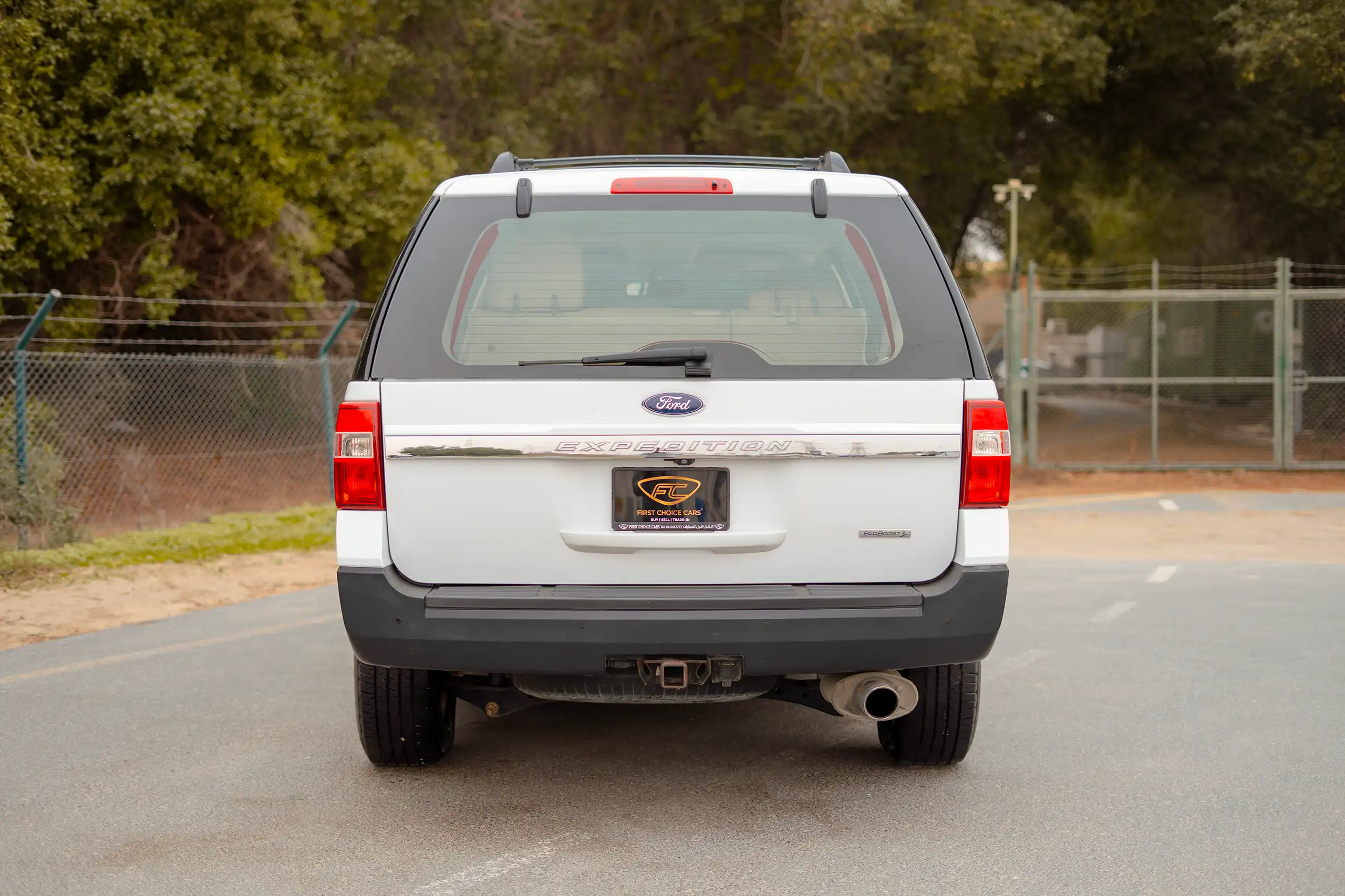 Used 2017 Ford Expedition XLT White – Back/Rear View at First Choice Cars Sharjah