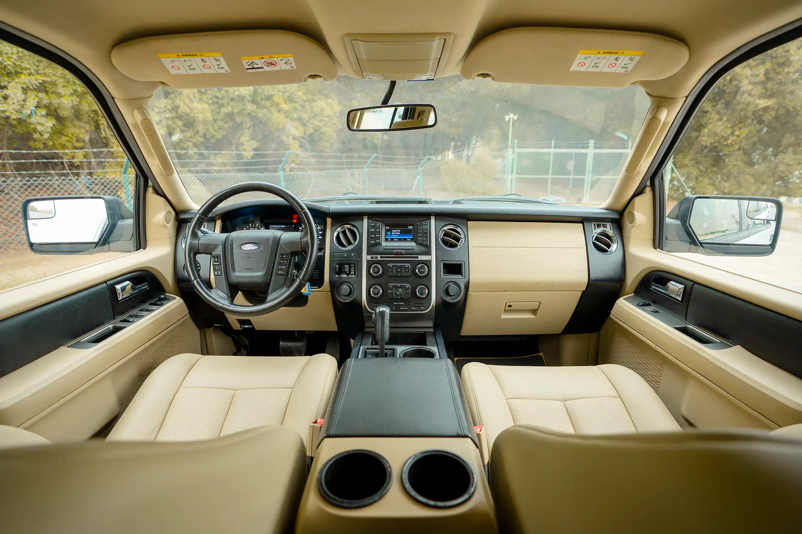 Used 2017 Ford Expedition XLT White – Front Cabin / Dashboard Full View at First Choice Cars Sharjah