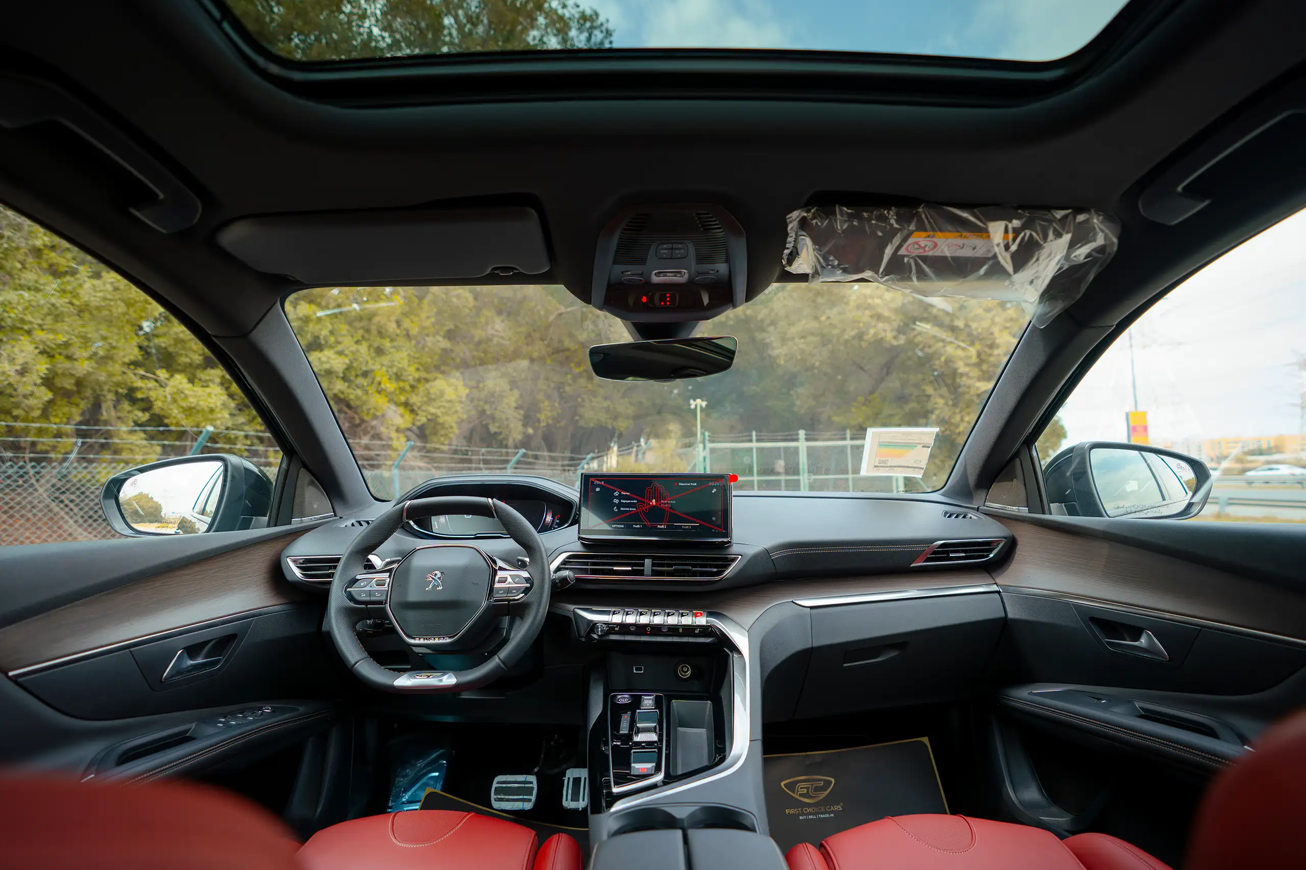 Used 2024 Peugeot 3008 GT Black – Front Cabin / Dashboard Full View at First Choice Cars Sharjah