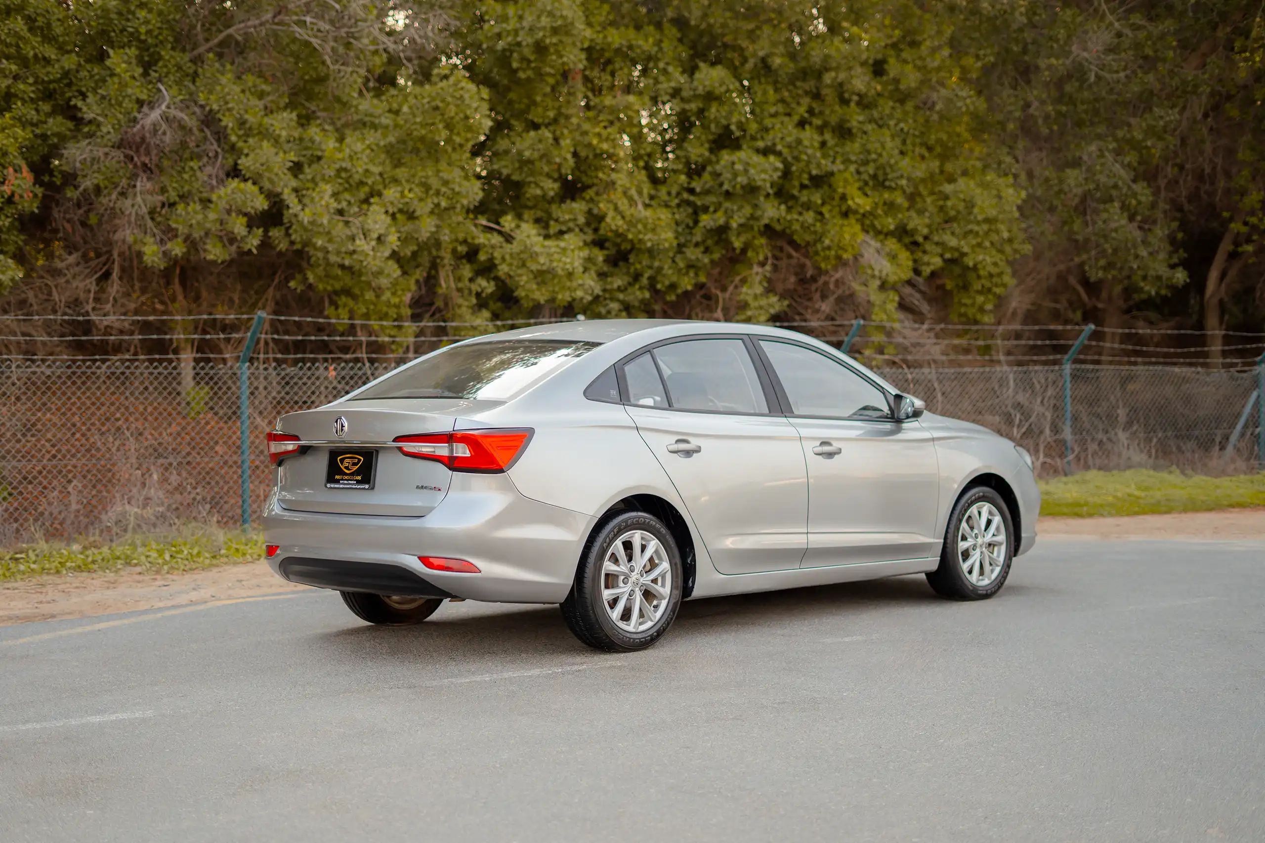 Used 2022 MG 5 Comfort Silver – Right Back Diagonal (45°) View at First Choice Cars Sharjah