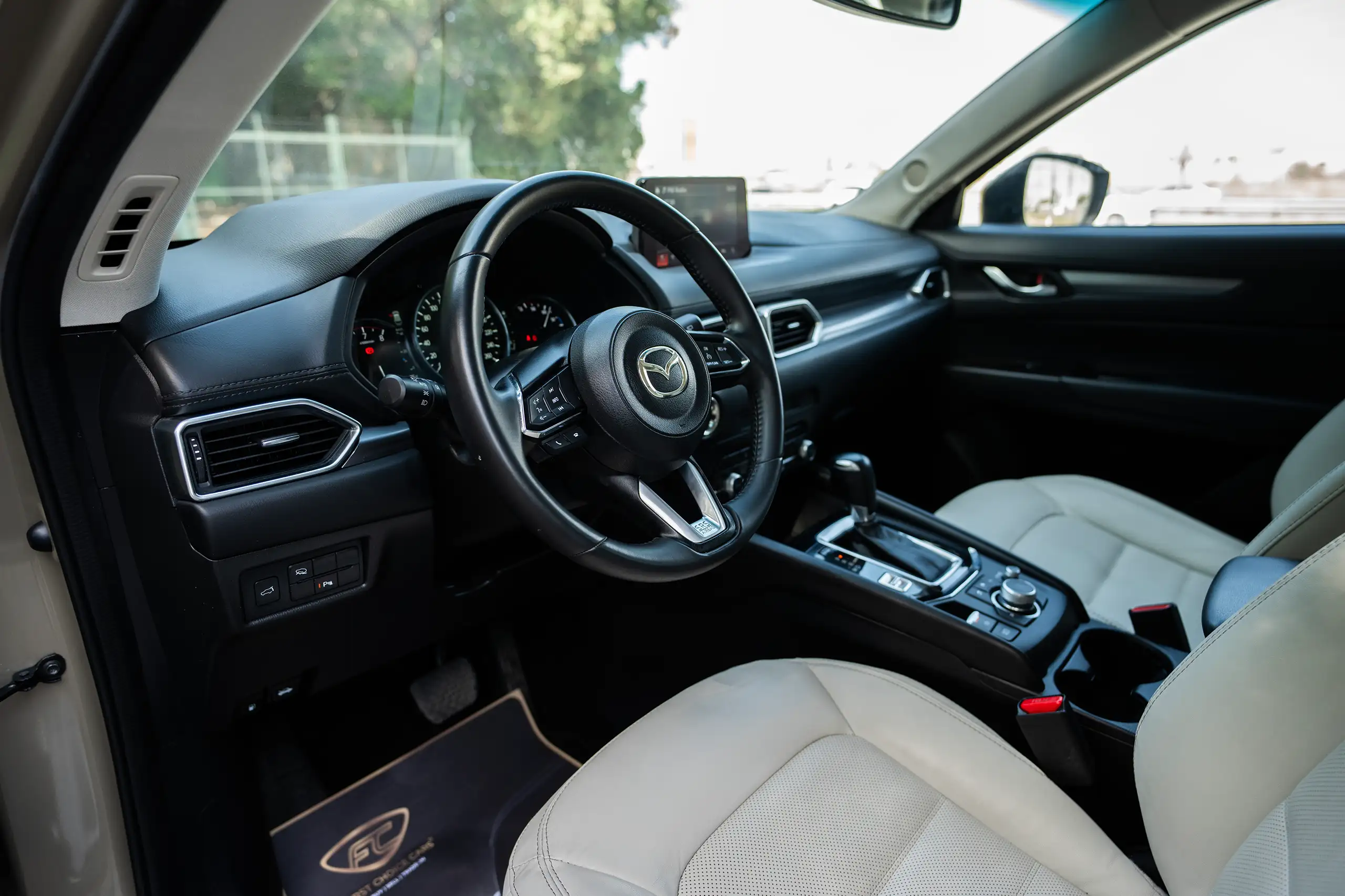 Used 2023 Mazda CX-5 GT Gold – Driver Side Dashboard & Steering View at First Choice Cars Sharjah