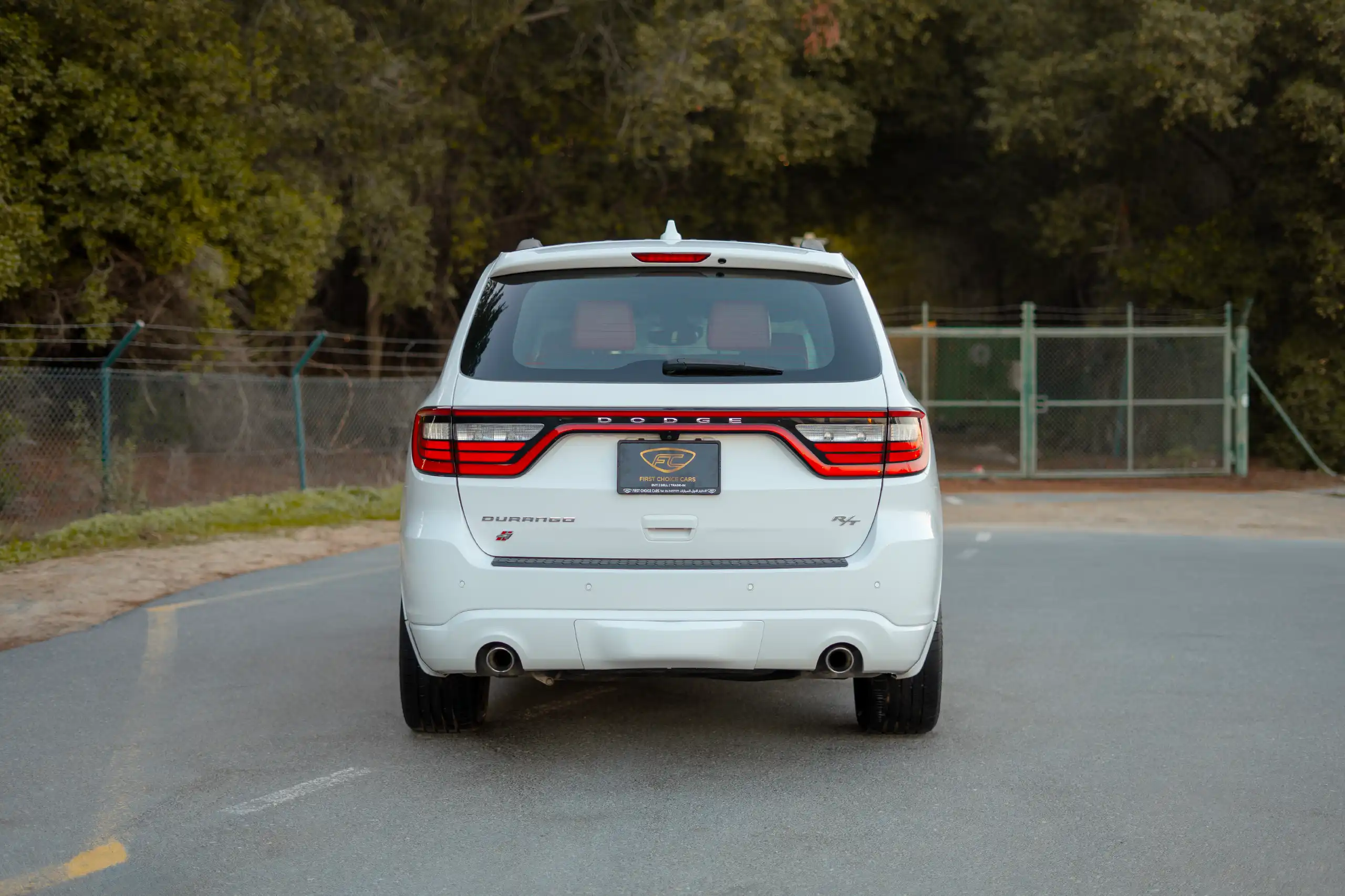 Used 2020 Dodge Durango R/T in White – Back/Rear View for Sale at First Choice Cars Dubai Sharjah