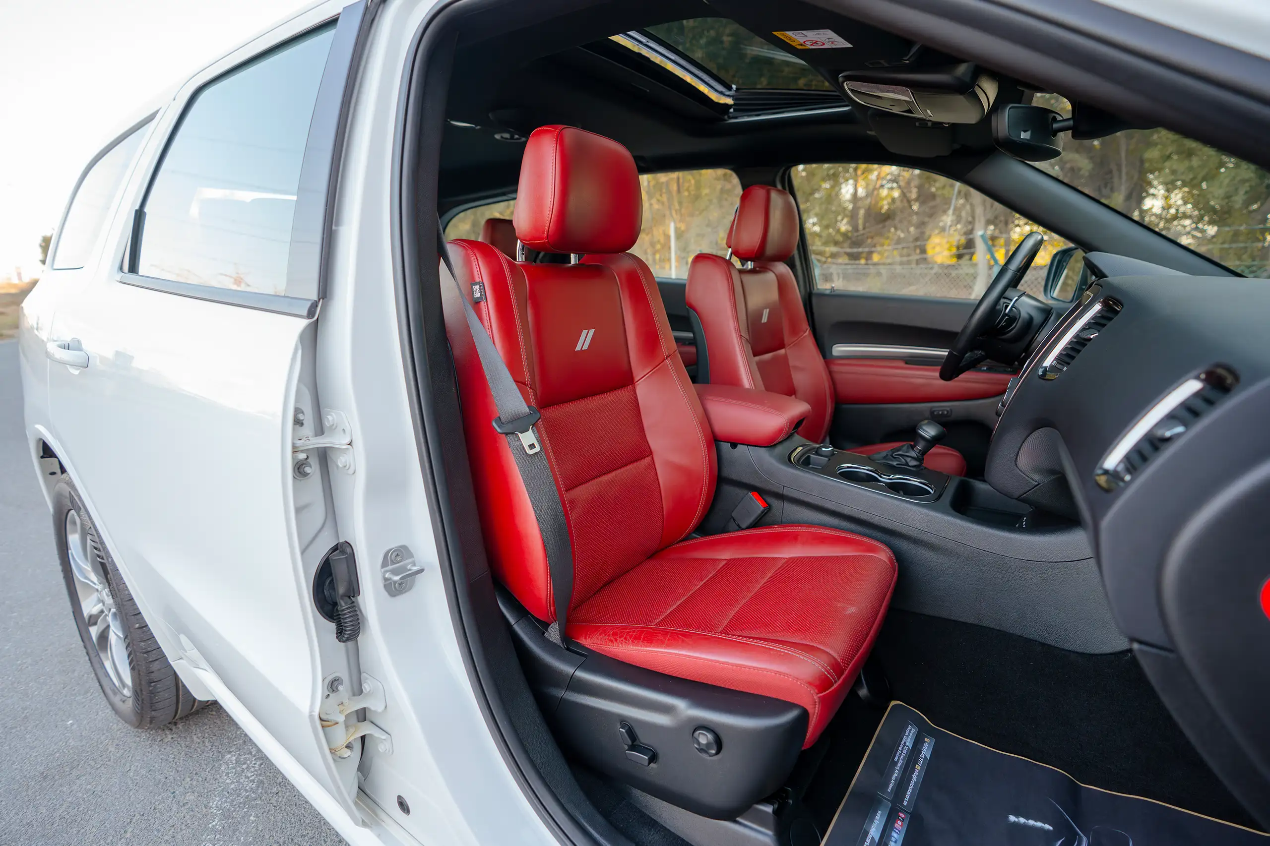Used 2020 Dodge Durango R/T in White – Front Passenger Side Cabin View for Sale at First Choice Cars Dubai Sharjah