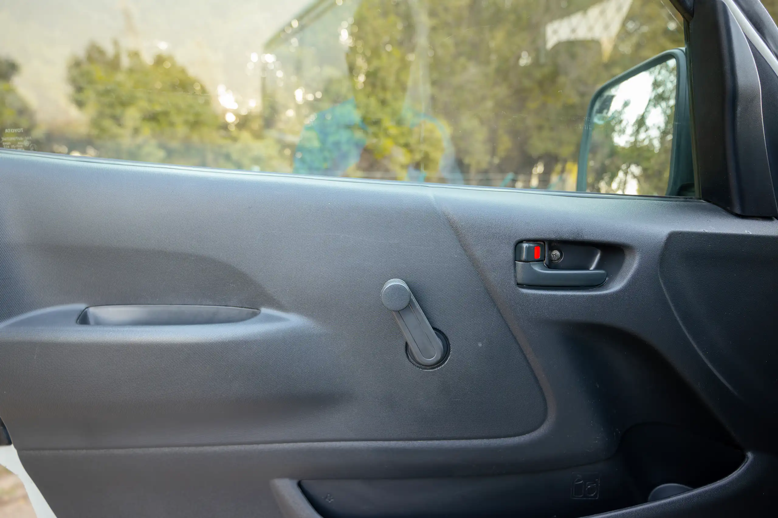 Used 2009 Toyota Hiace GL Standard Roof White – Driver Door Panel Full View at First Choice Cars Sharjah