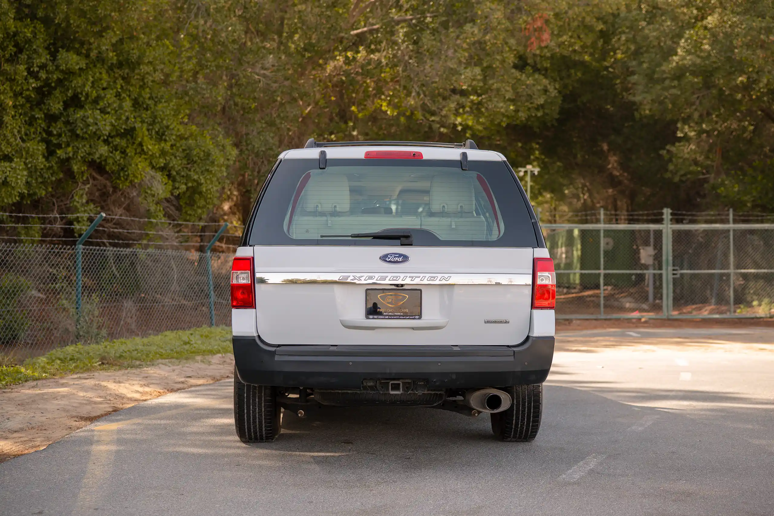 Used 2017 Ford Expedition XLT White – Back/Rear View at First Choice Cars Sharjah