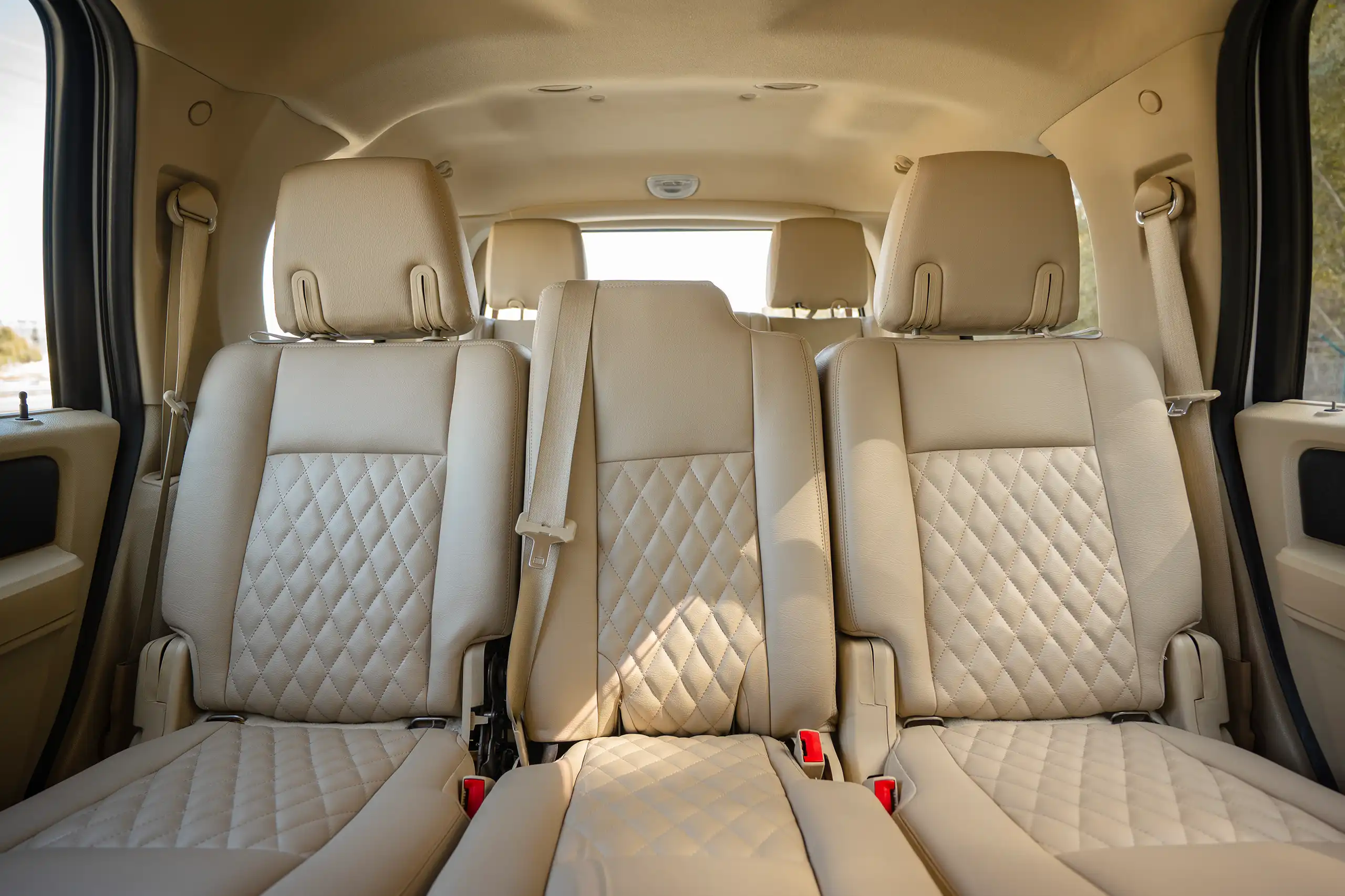 Used 2017 Ford Expedition XLT White – Rear Seat View at First Choice Cars Sharjah