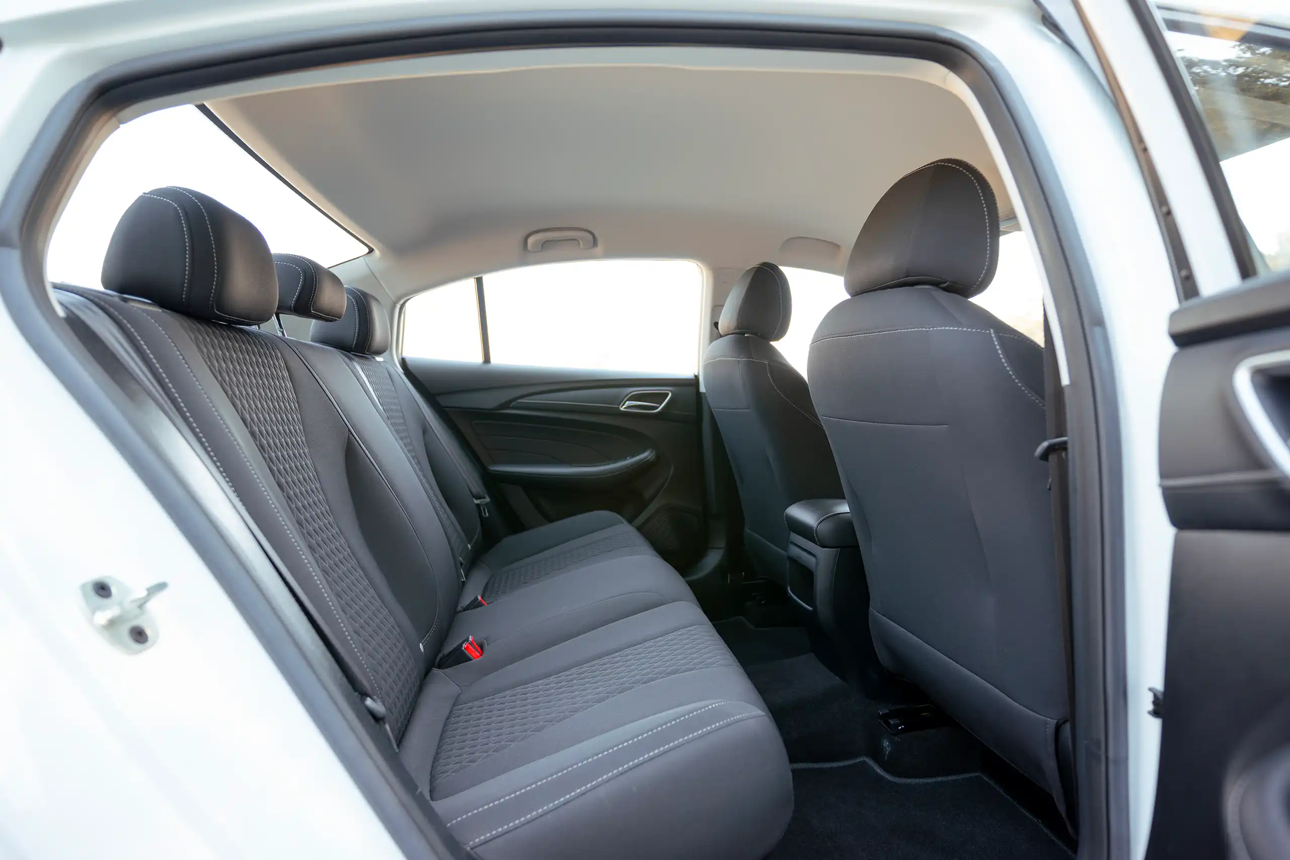 Used 2022 MG 5 Comfort White – Rear Passenger Side Cabin View at First Choice Cars Sharjah