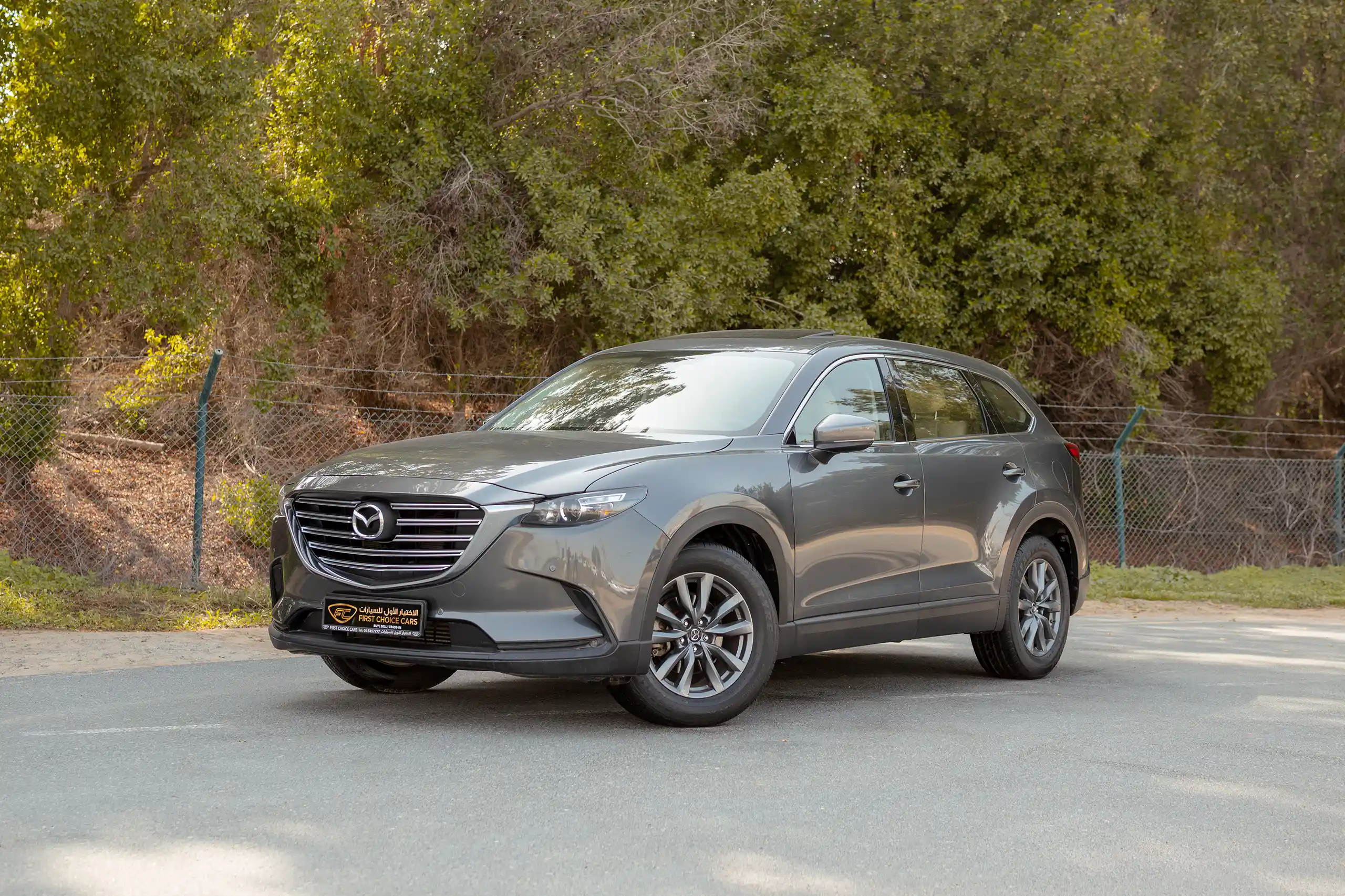 Used 2020 Mazda CX-9 GT Grey – Left Front Diagonal (45°) View at First Choice Cars Sharjah