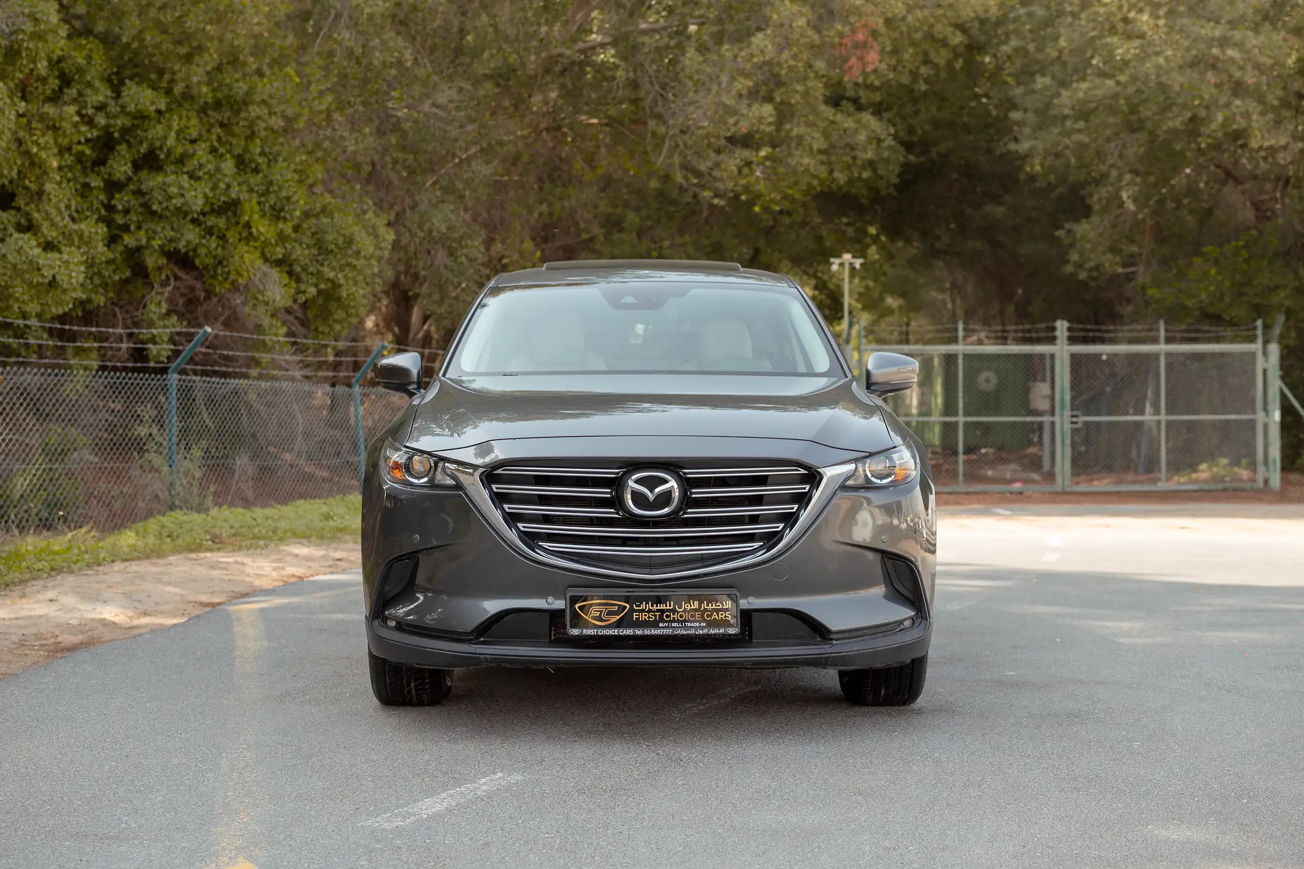 Used 2020 Mazda CX-9 GT Grey – Front View at First Choice Cars Sharjah