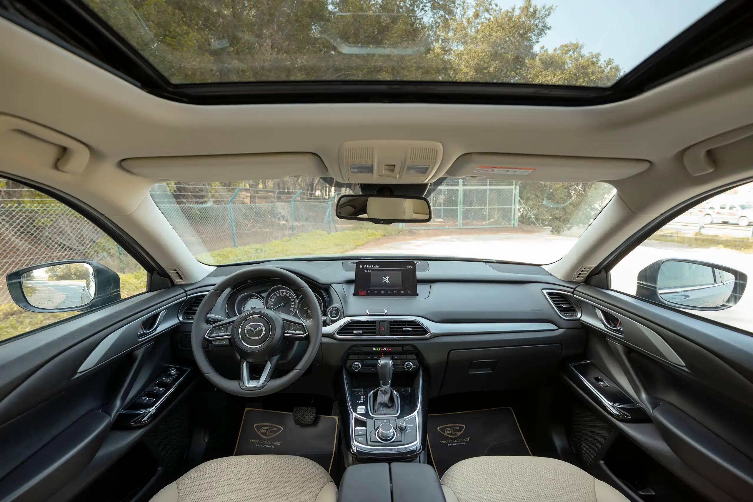 Used 2020 Mazda CX-9 GT Grey – Front Cabin / Dashboard Full View at First Choice Cars Sharjah