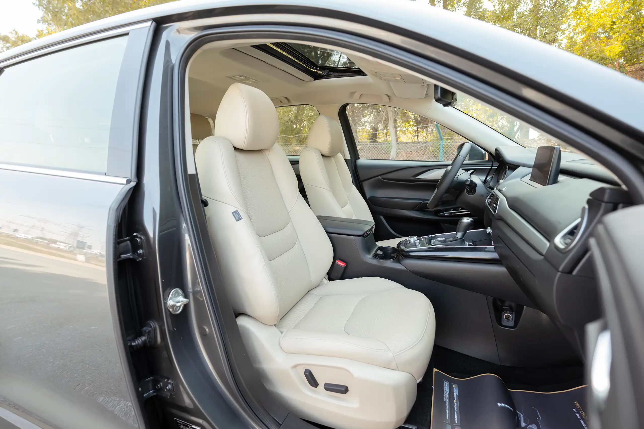 Used 2020 Mazda CX-9 GT Grey – Front Passenger Side Cabin View at First Choice Cars Sharjah