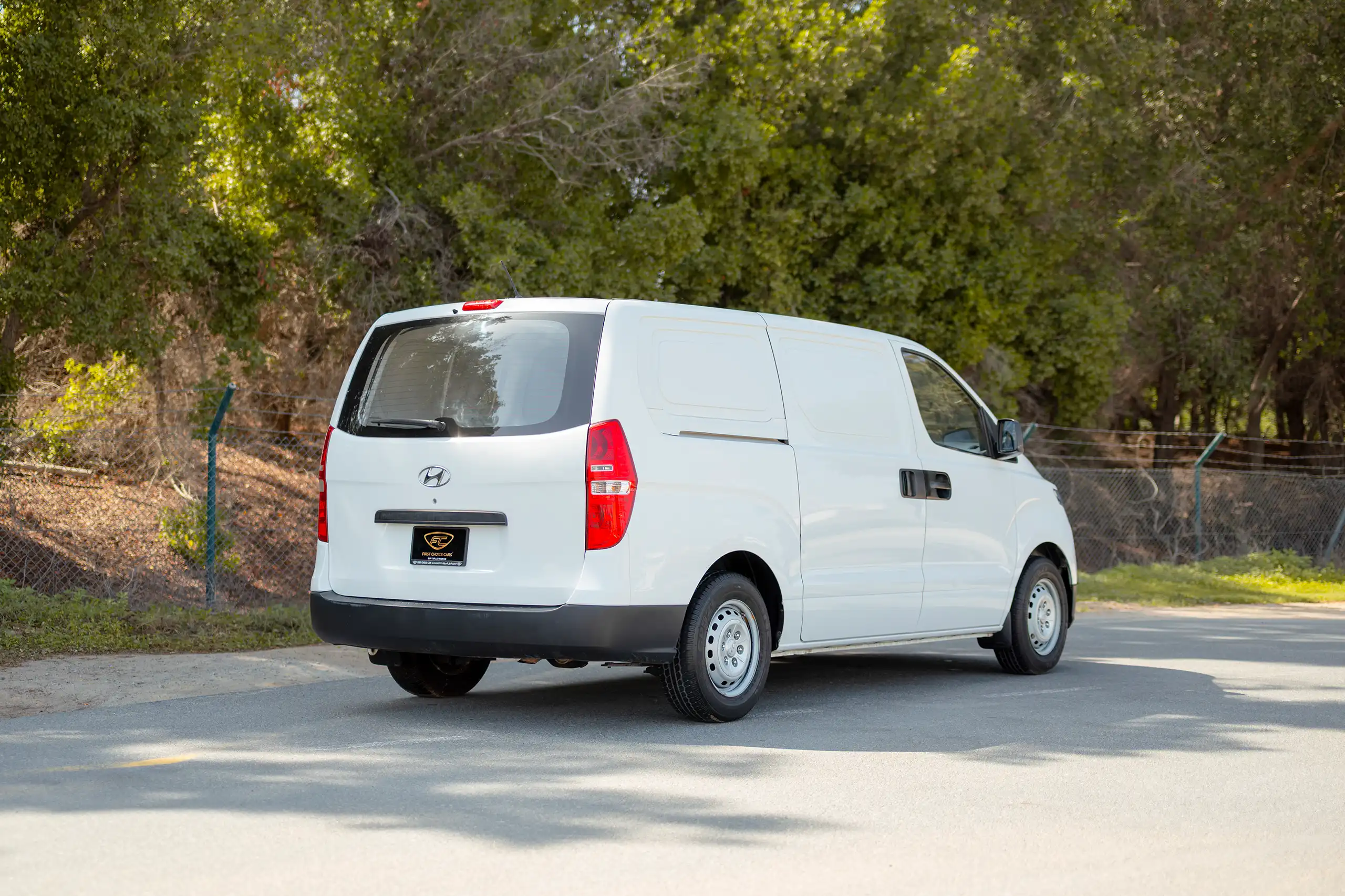 Used 2021 Hyundai H1 Cargo Van White – Right Back Diagonal (45°) View at First Choice Cars Sharjah