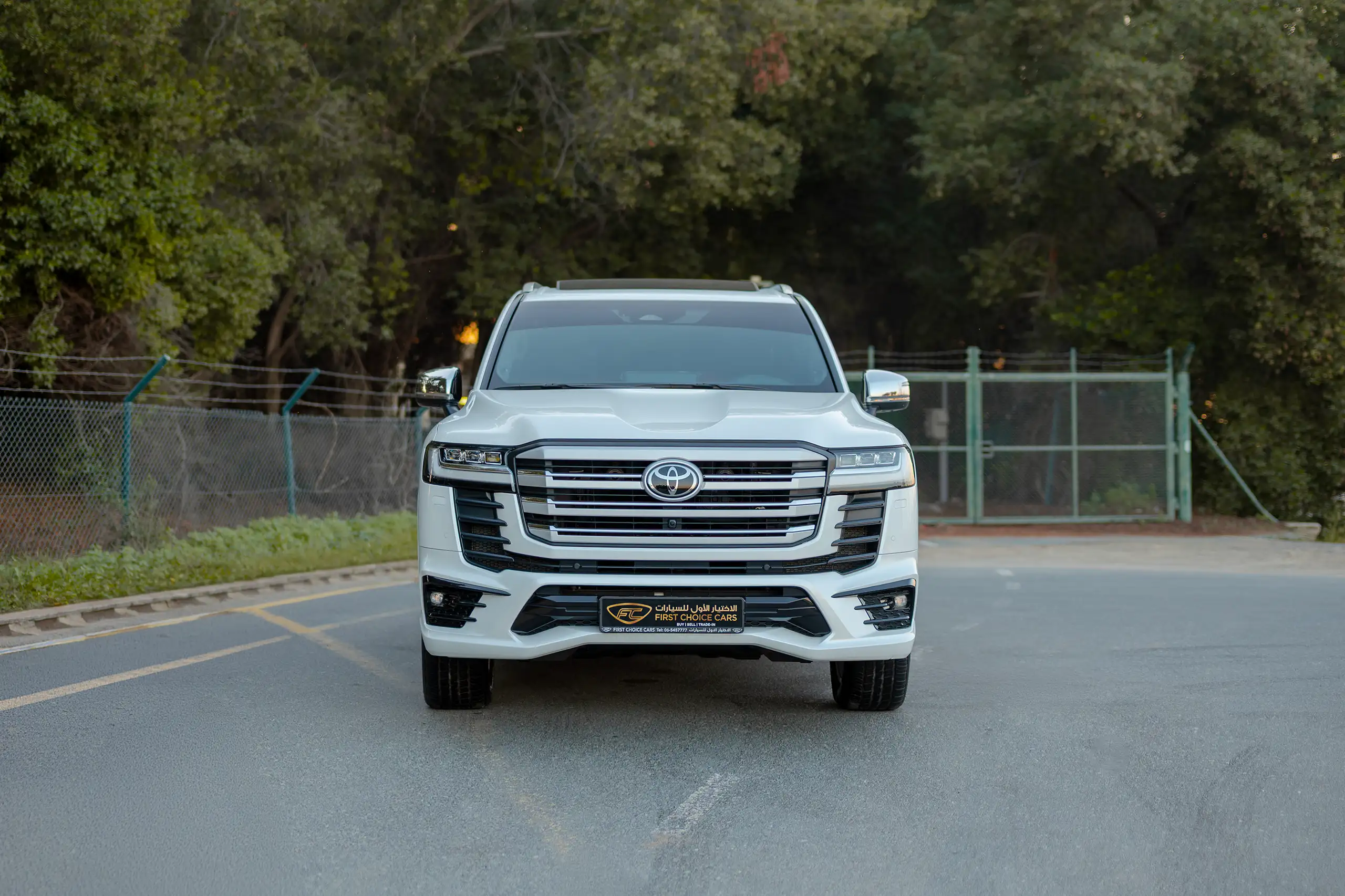 Used 2025 Toyota Land Cruiser VXR White – Front View at First Choice Cars Sharjah