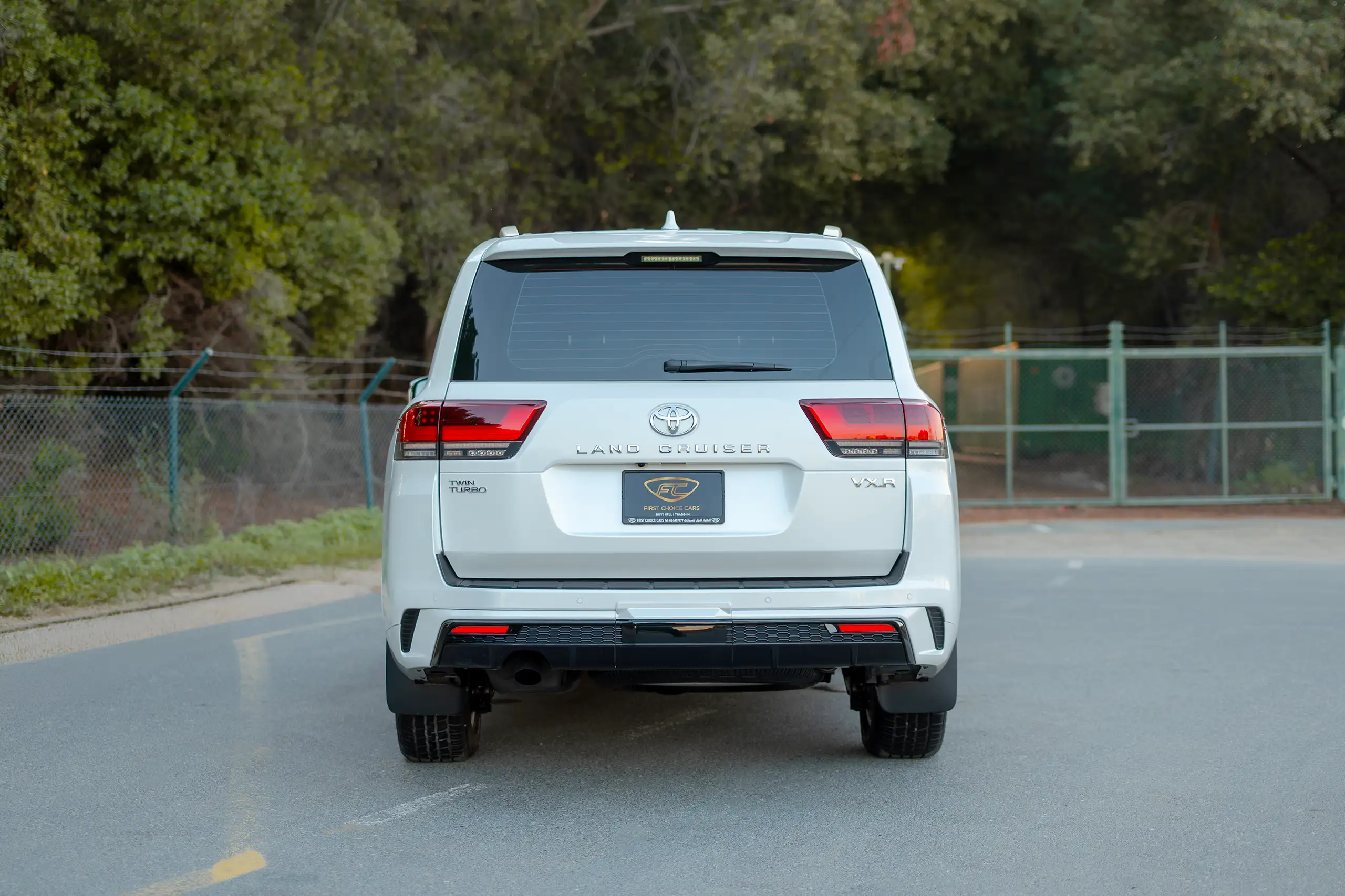 Used 2025 Toyota Land Cruiser VXR White – Back/Rear View at First Choice Cars Sharjah