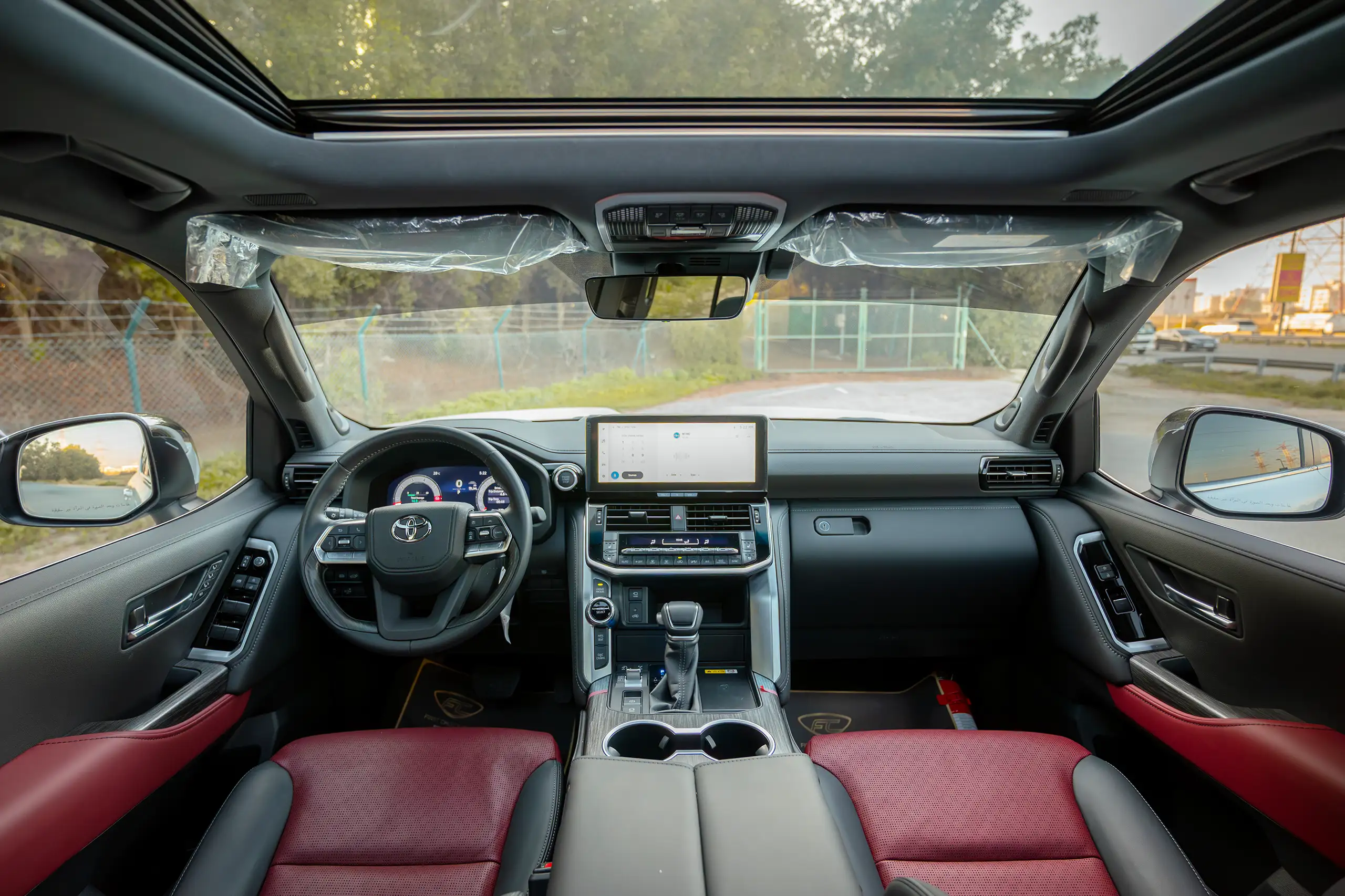 Used 2025 Toyota Land Cruiser VXR White – Front Cabin / Dashboard Full View at First Choice Cars Sharjah