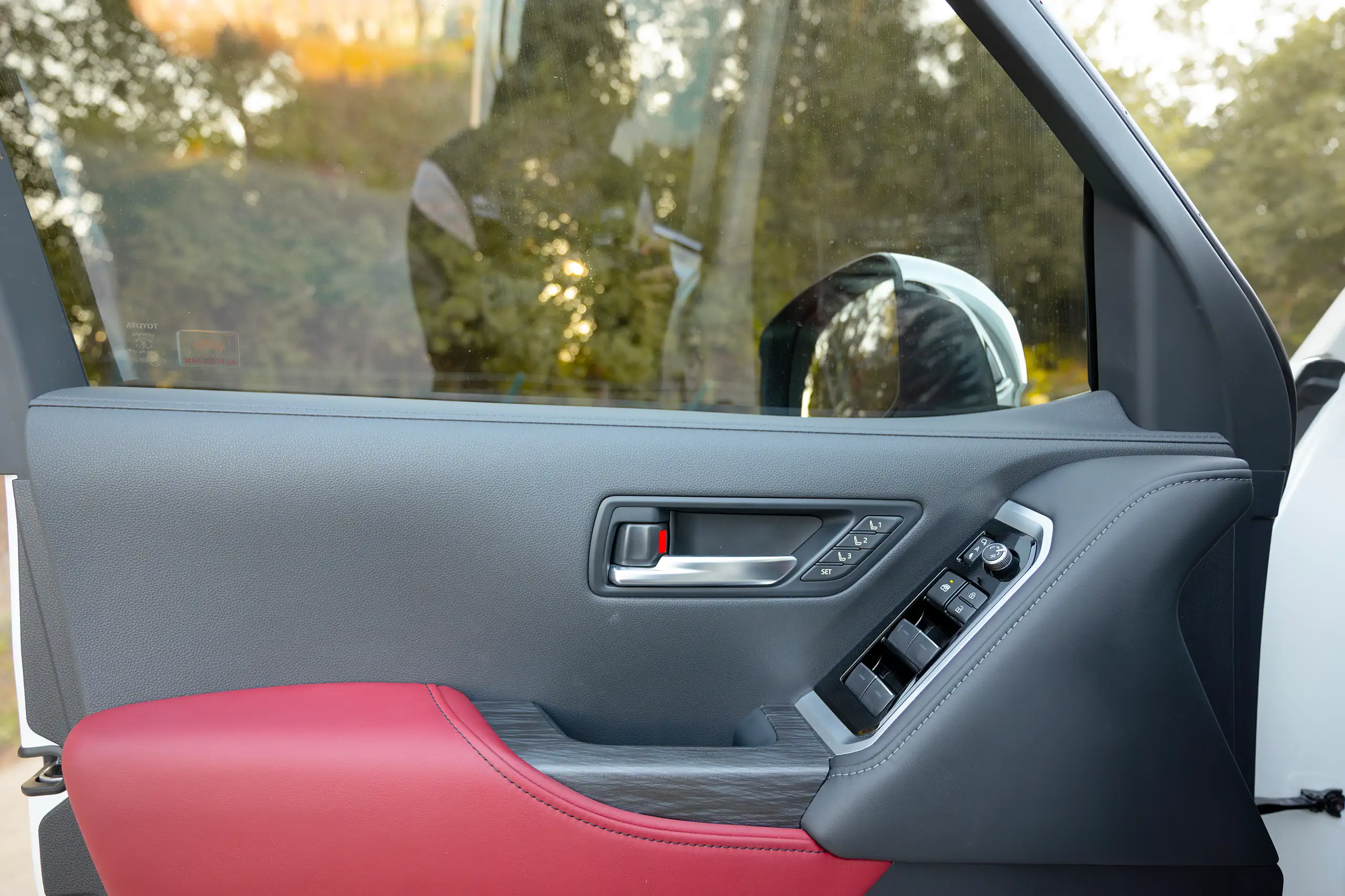 Used 2025 Toyota Land Cruiser VXR White – Driver Door Panel Full View at First Choice Cars Sharjah