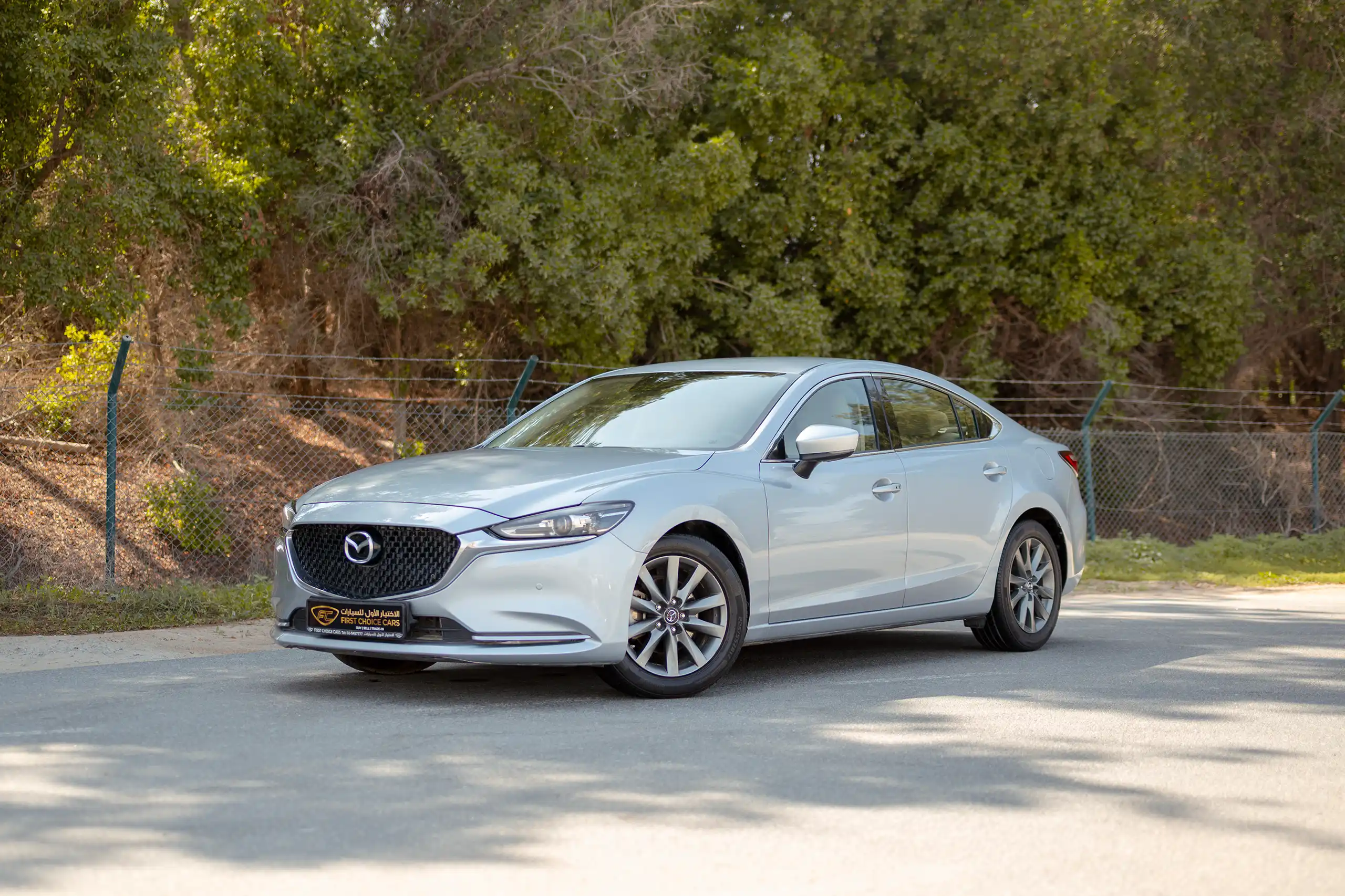 Used 2021 Mazda 6 S Grade Silver – Left Front Diagonal (45°) View at First Choice Cars Sharjah