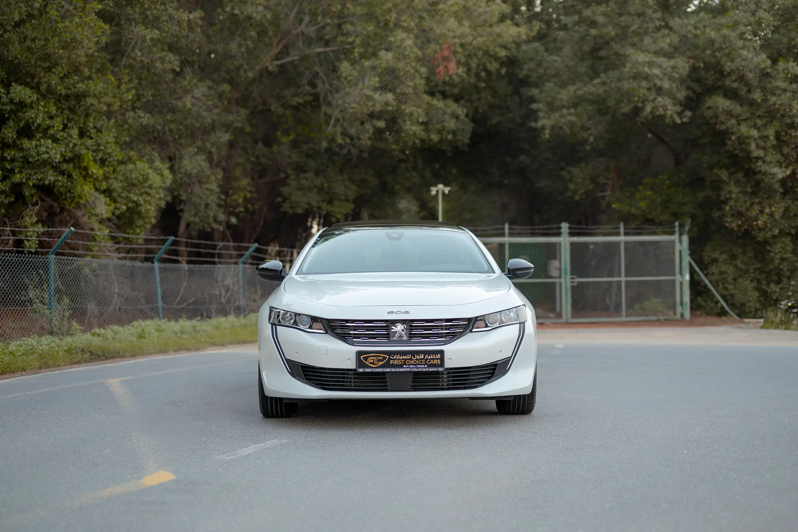 Used 2023 Peugeot 508 Allure in White – Front View for Sale at First Choice Cars Dubai Sharjah