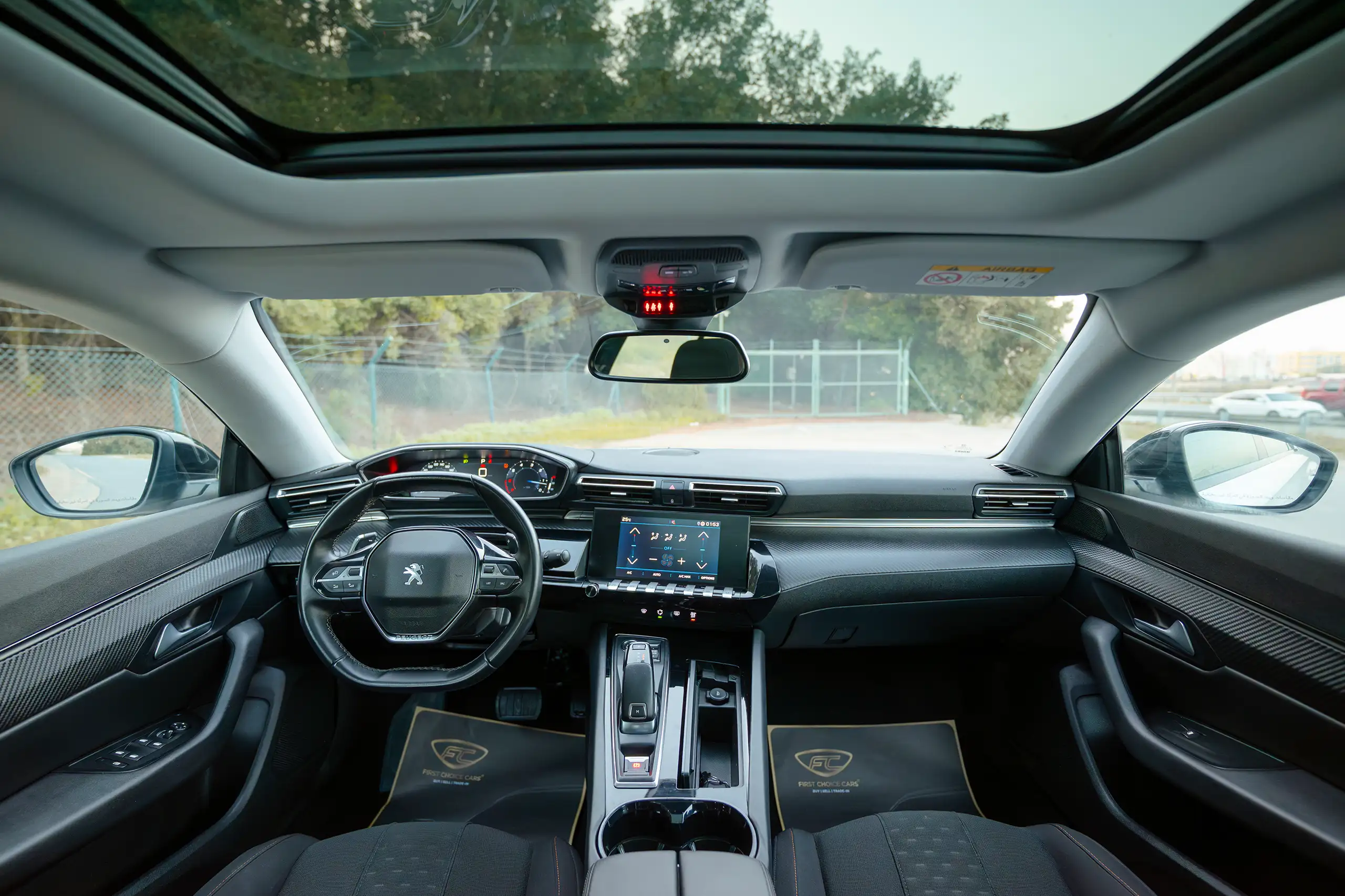 Used 2023 Peugeot 508 Allure in White – Front Cabin / Dashboard Full View for Sale at First Choice Cars Dubai Sharjah