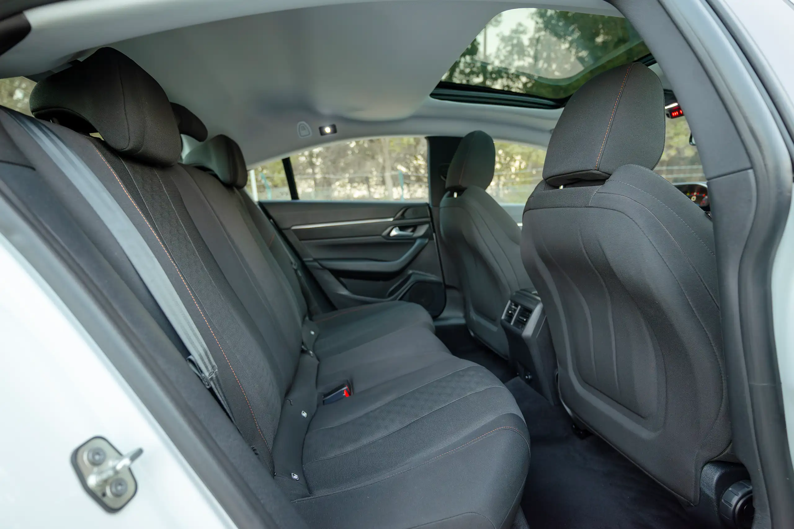 Used 2023 Peugeot 508 Allure in White – Rear Passenger Side Cabin View for Sale at First Choice Cars Dubai Sharjah