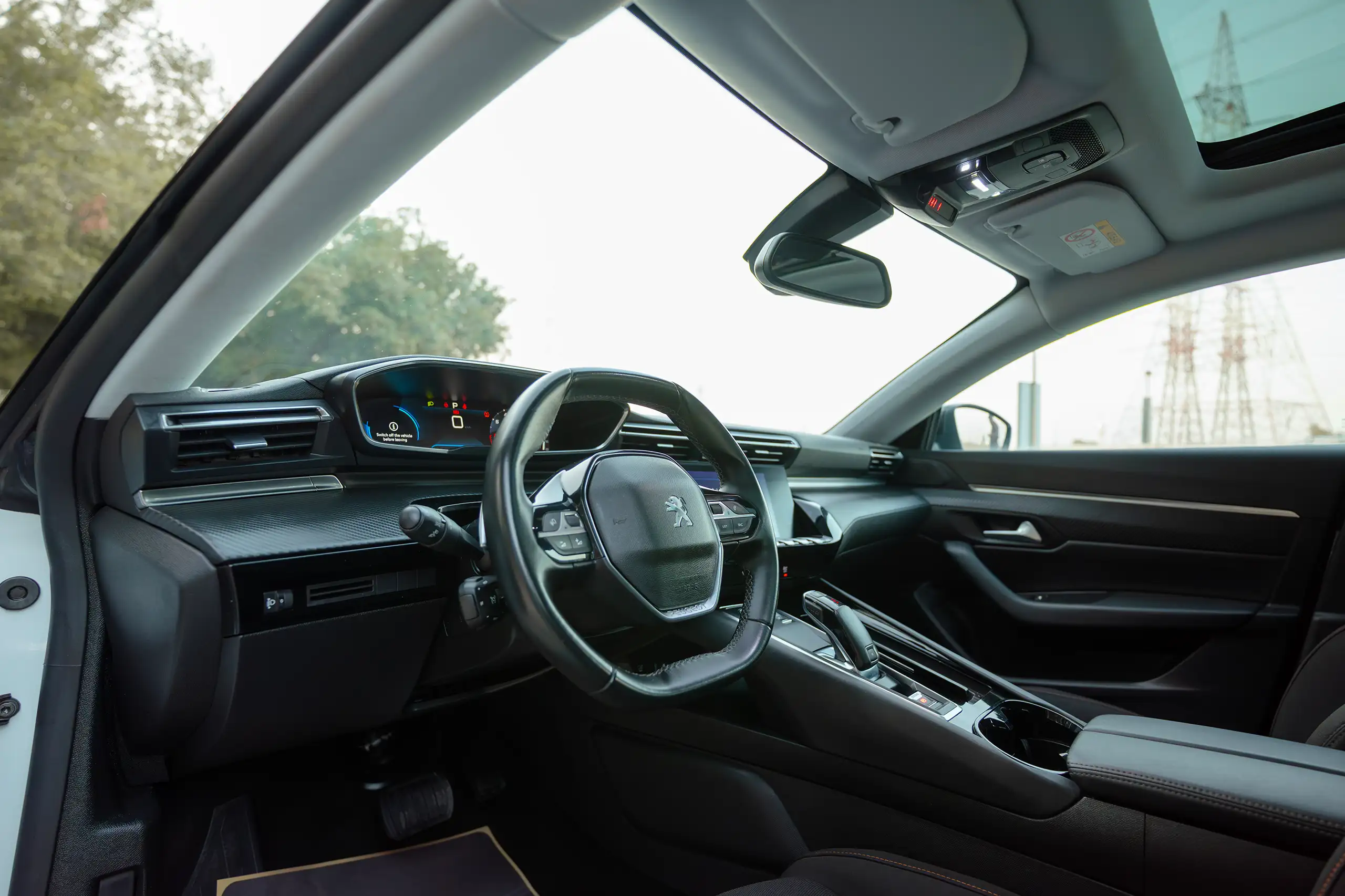 Used 2023 Peugeot 508 Allure in White – Driver Side Dashboard & Steering View for Sale at First Choice Cars Dubai Sharjah