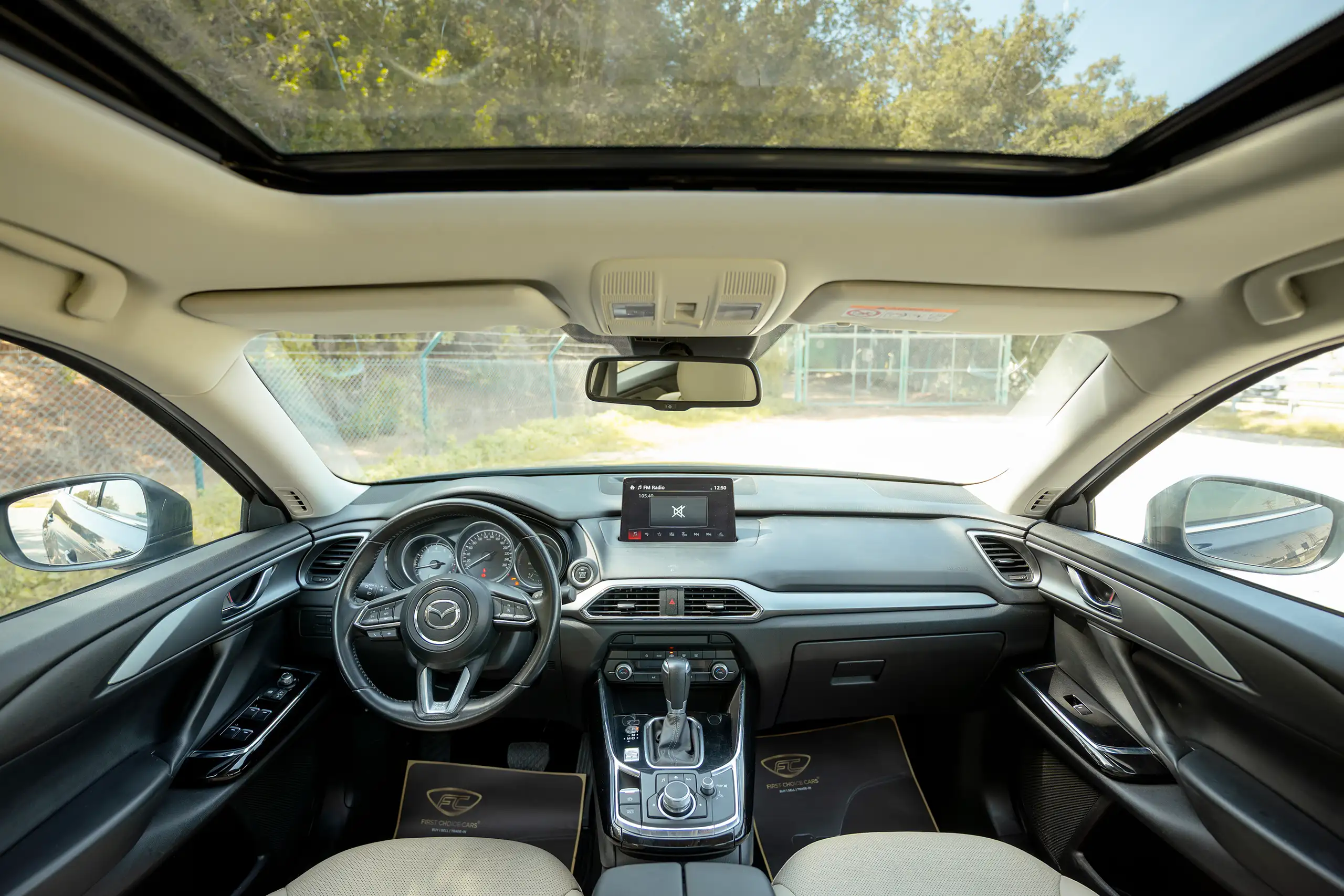 Used 2023 Mazda CX-9 GT in Blue – Front Cabin / Dashboard Full View for Sale at First Choice Cars Dubai Sharjah