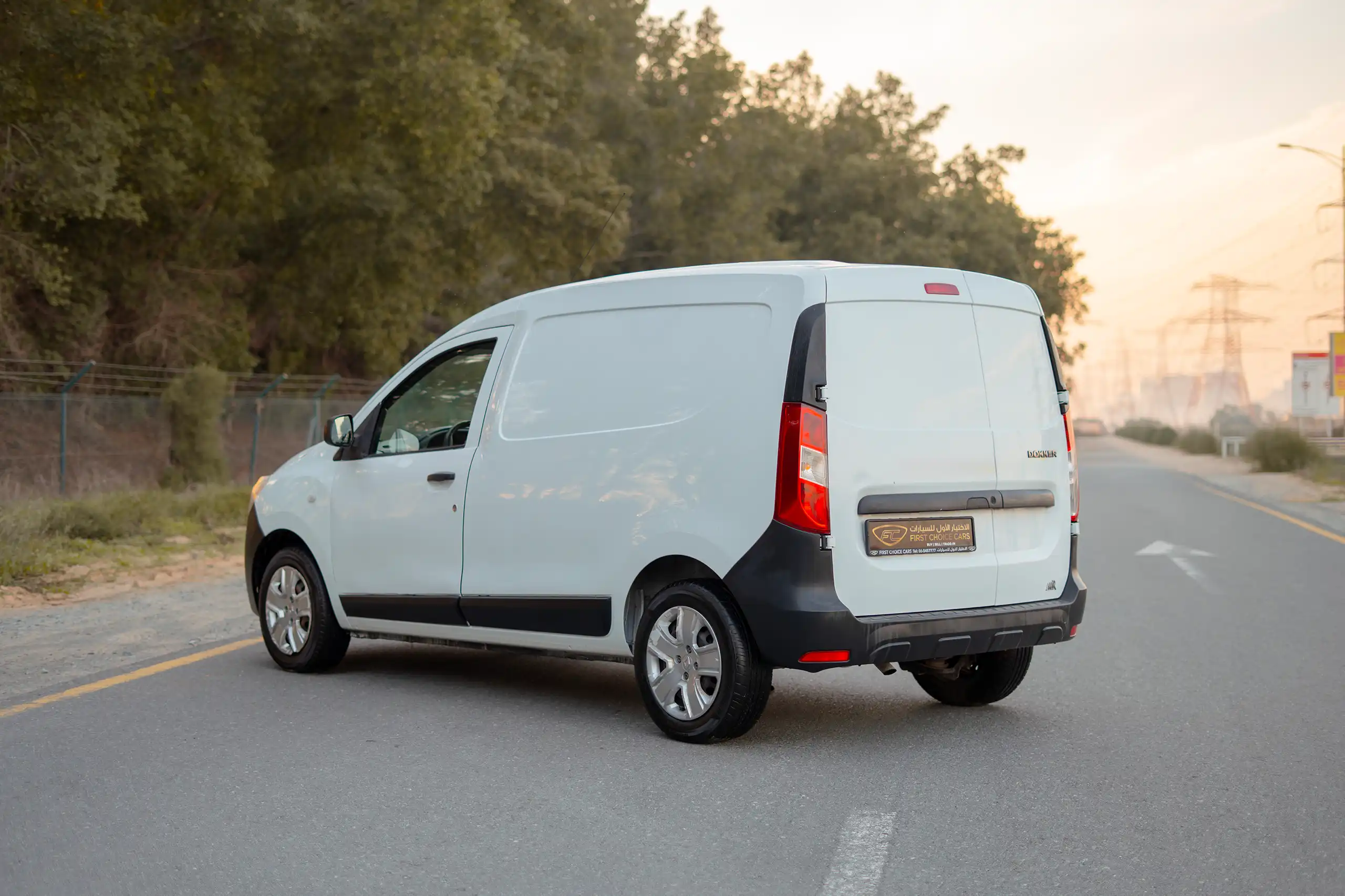 Used 2022 Renault Dokker Van in White – Left Back Diagonal (45°) View for Sale at First Choice Cars Dubai Sharjah