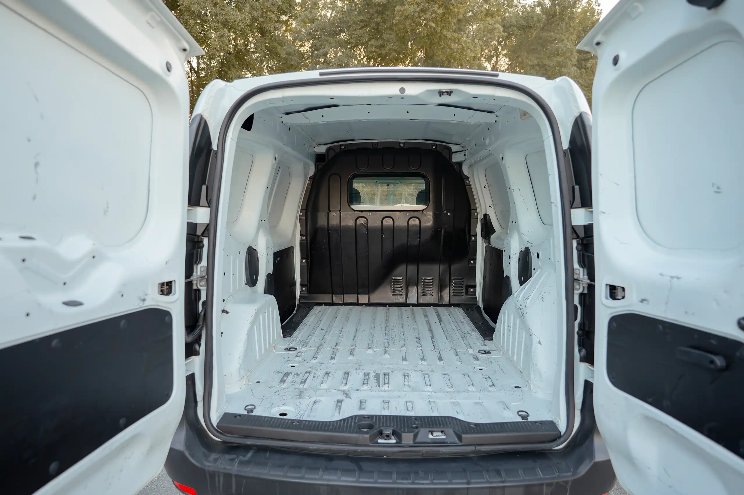 Used 2022 Renault Dokker Van in White – Delivery Box Rear Opening View for Sale at First Choice Cars Dubai Sharjah