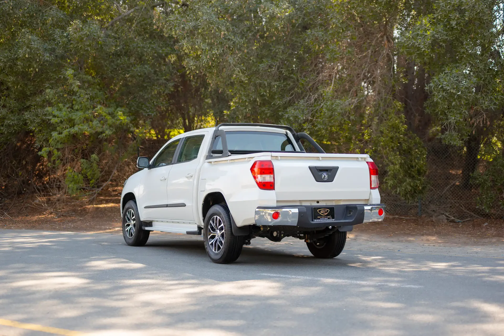 Used 2024 Dongfeng RICH 6 Double Cabin in White – Left Back Diagonal (45°) View for Sale at First Choice Cars Dubai Sharjah