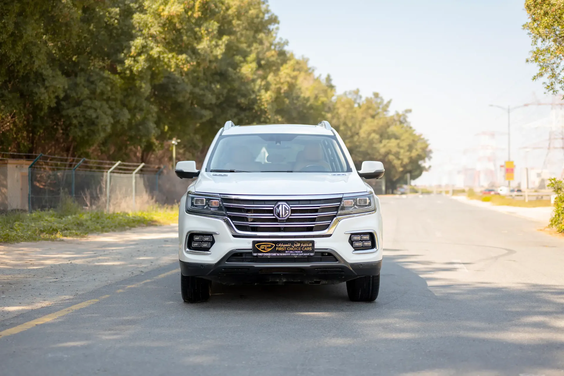 Used 2021 MG RX8 Luxury in White – Front View for Sale at First Choice Cars Dubai Sharjah