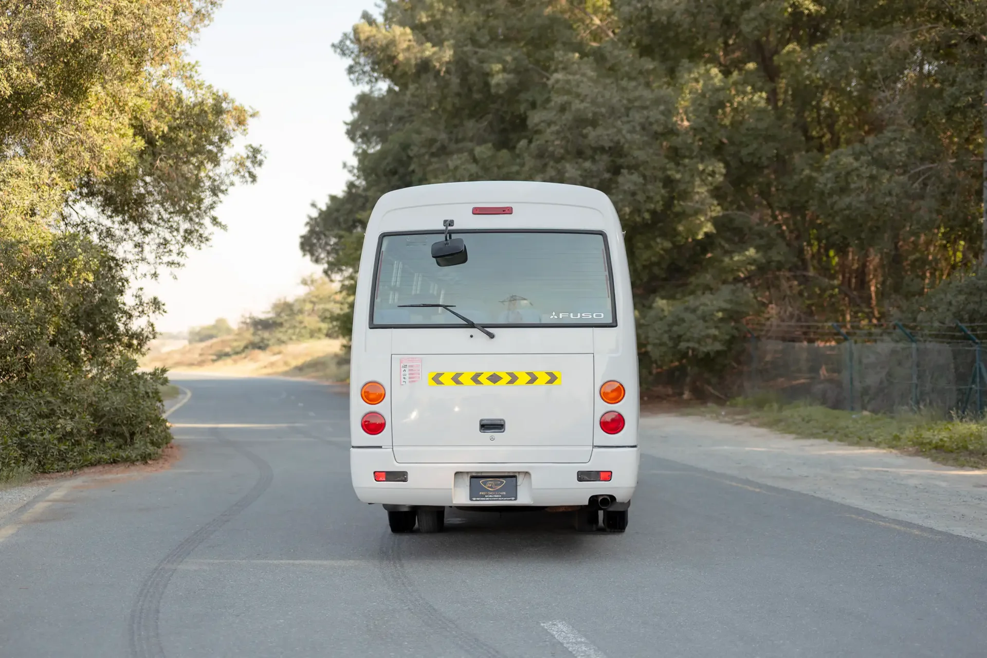 Used 2022 Mitsubishi ROSA Passenger Bus in White – Back/Rear View for Sale at First Choice Cars Dubai Sharjah