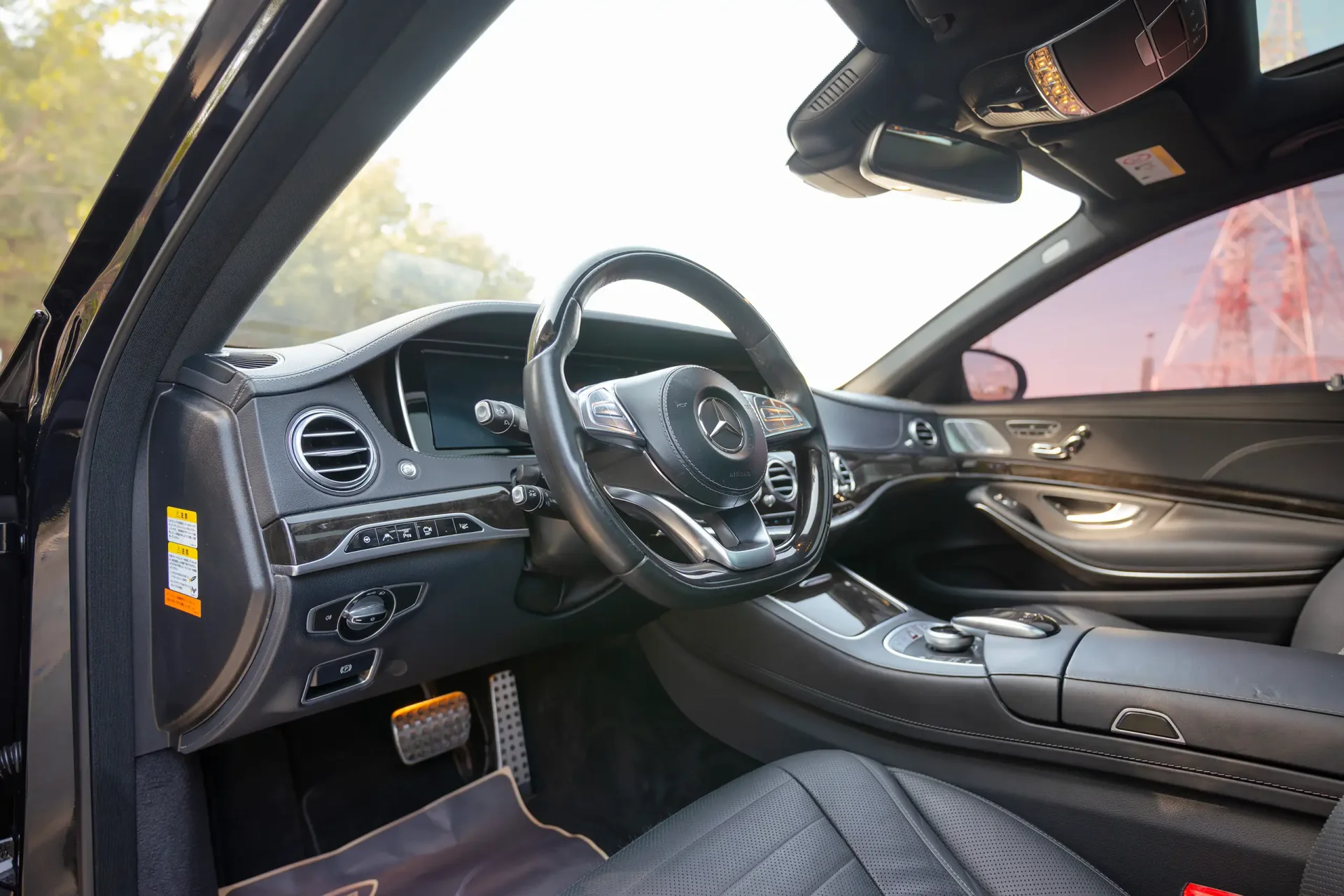 Used 2017 Mercedes Benz S CLASS S 400 in Black – Driver Side Dashboard & Steering View for Sale at First Choice Cars Dubai Sharjah