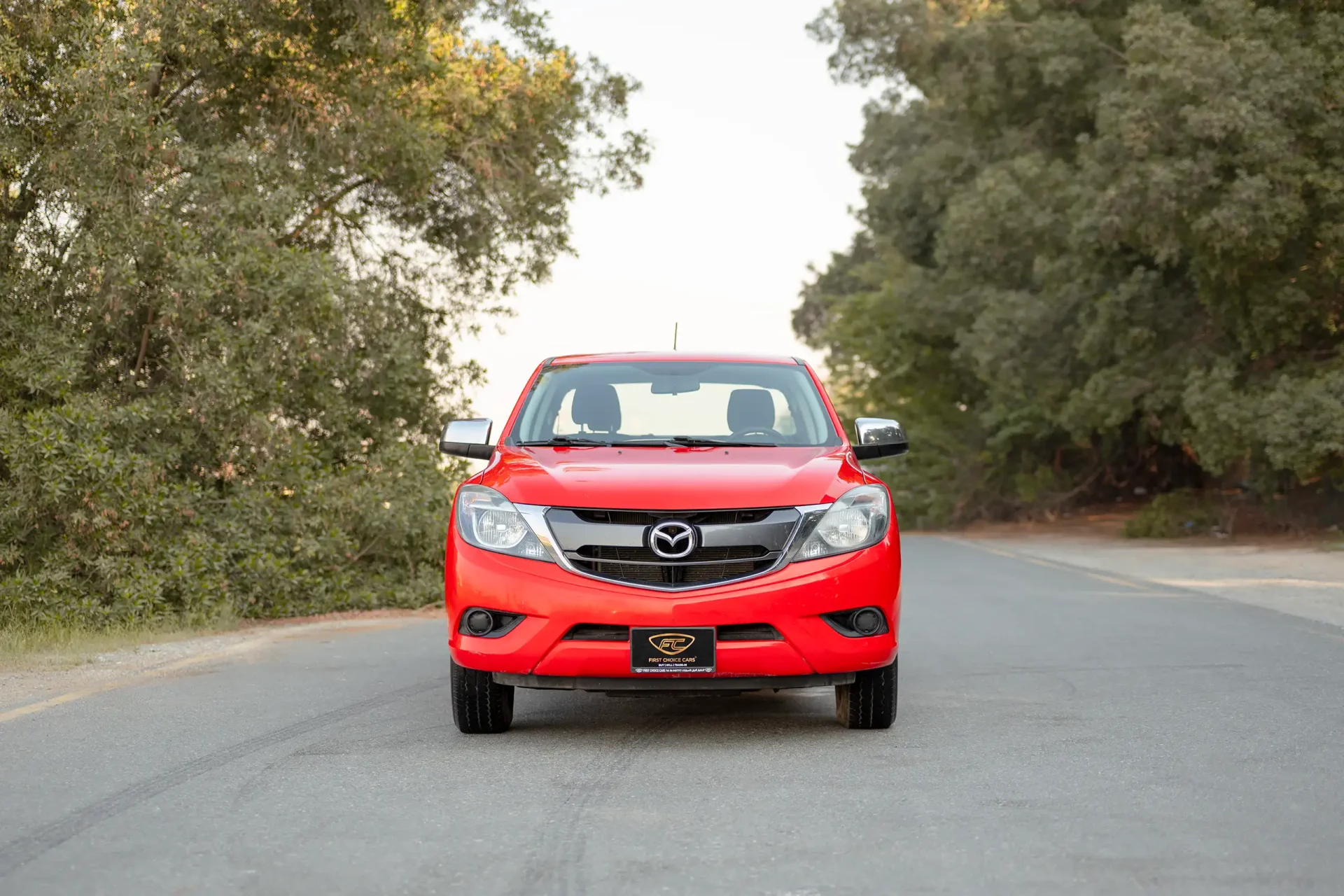 Used 2019 Mazda BT-50 XS in Red – Front View for Sale at First Choice Cars Dubai Sharjah