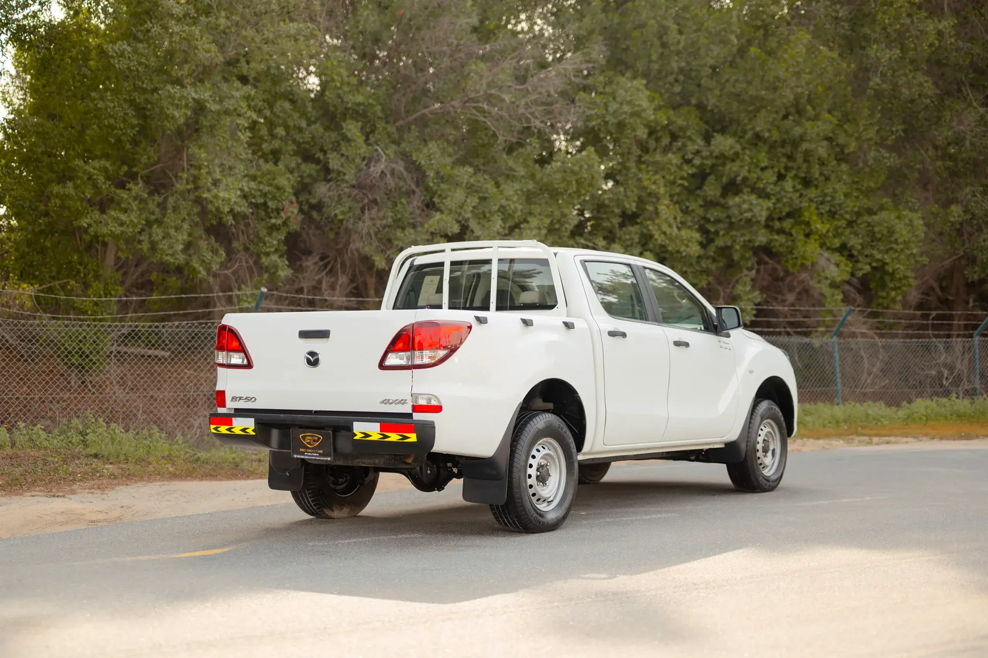 Used 2020 Mazda BT-50 XS in White – Right Back Diagonal (45°) View for Sale at First Choice Cars Dubai Sharjah