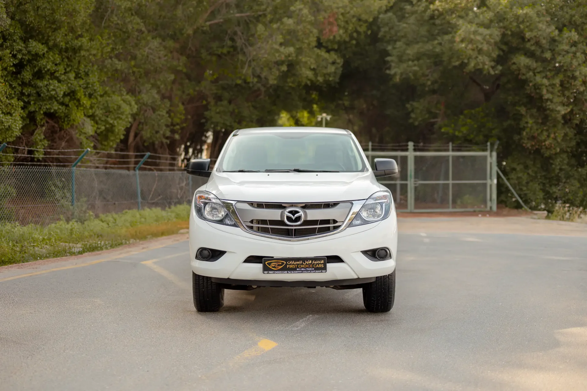 Used 2020 Mazda BT-50 XS in White – Front View for Sale at First Choice Cars Dubai Sharjah