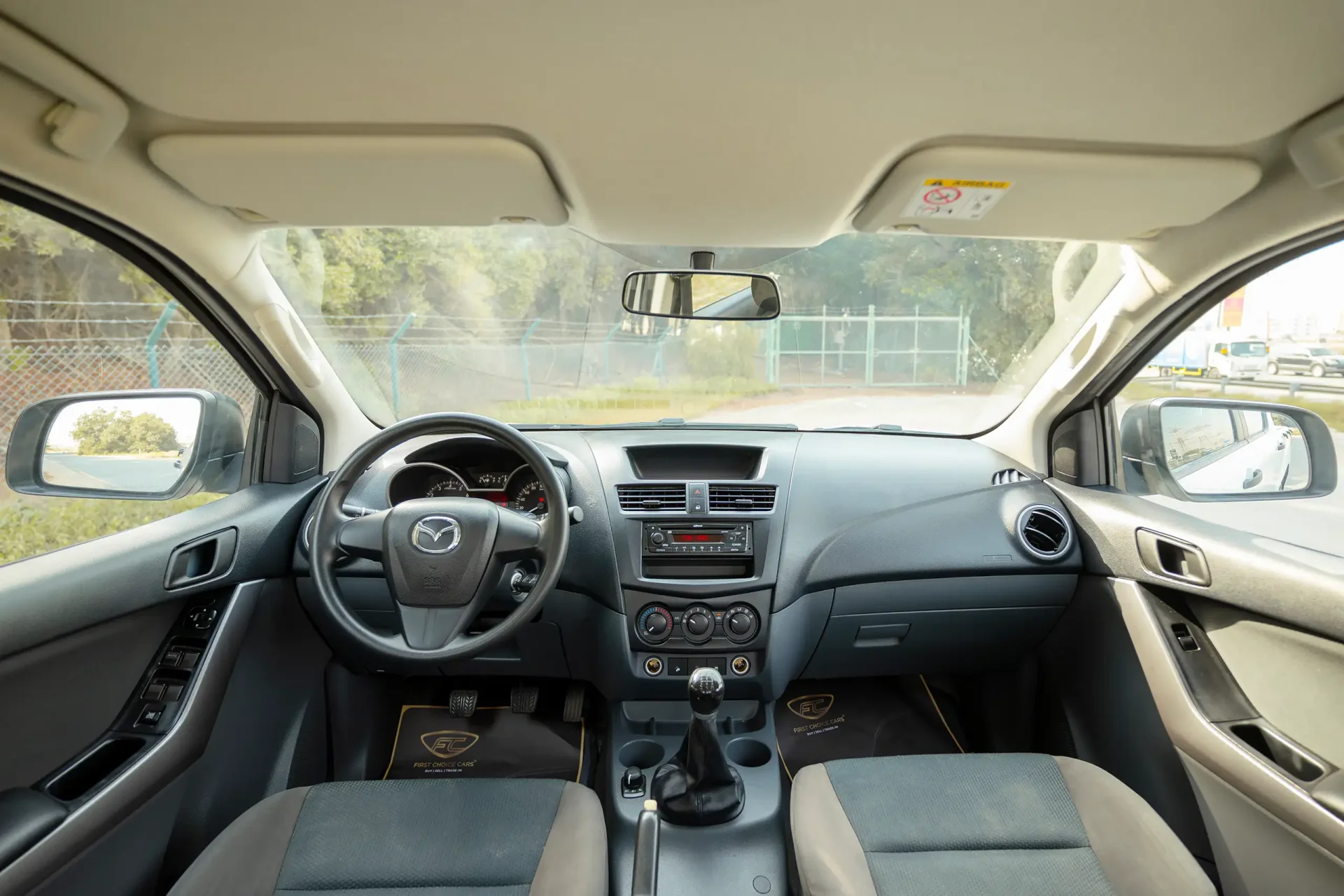 Used 2020 Mazda BT-50 XS in White – Front Cabin / Dashboard Full View for Sale at First Choice Cars Dubai Sharjah